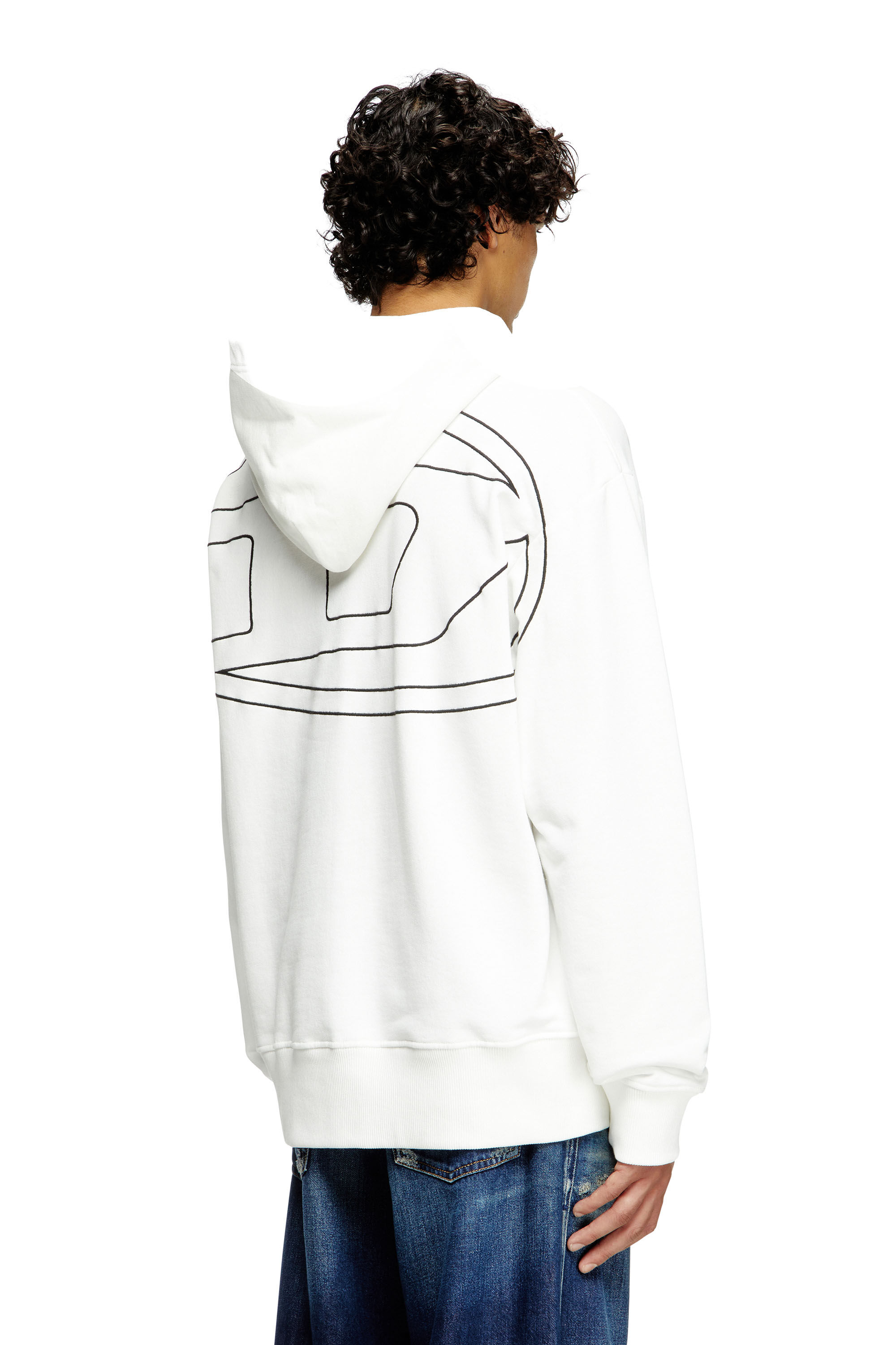 S-MACS-HOOD-MEGOVAL-D Men: Hoodie with back D logo | Diesel