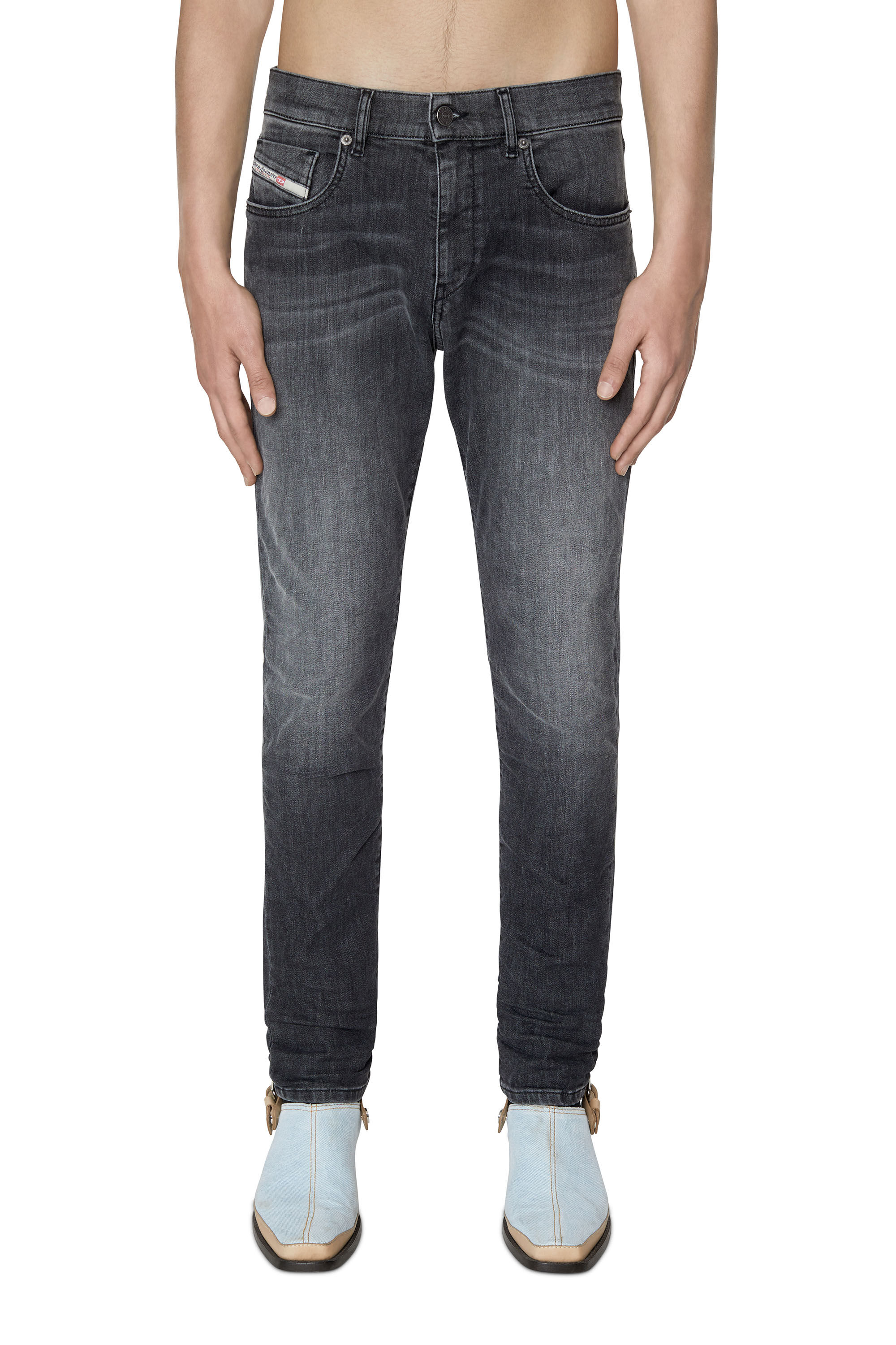 Diesel - D-Strukt JoggJeans® 09D52 Slim, Black/Dark grey - Image 3