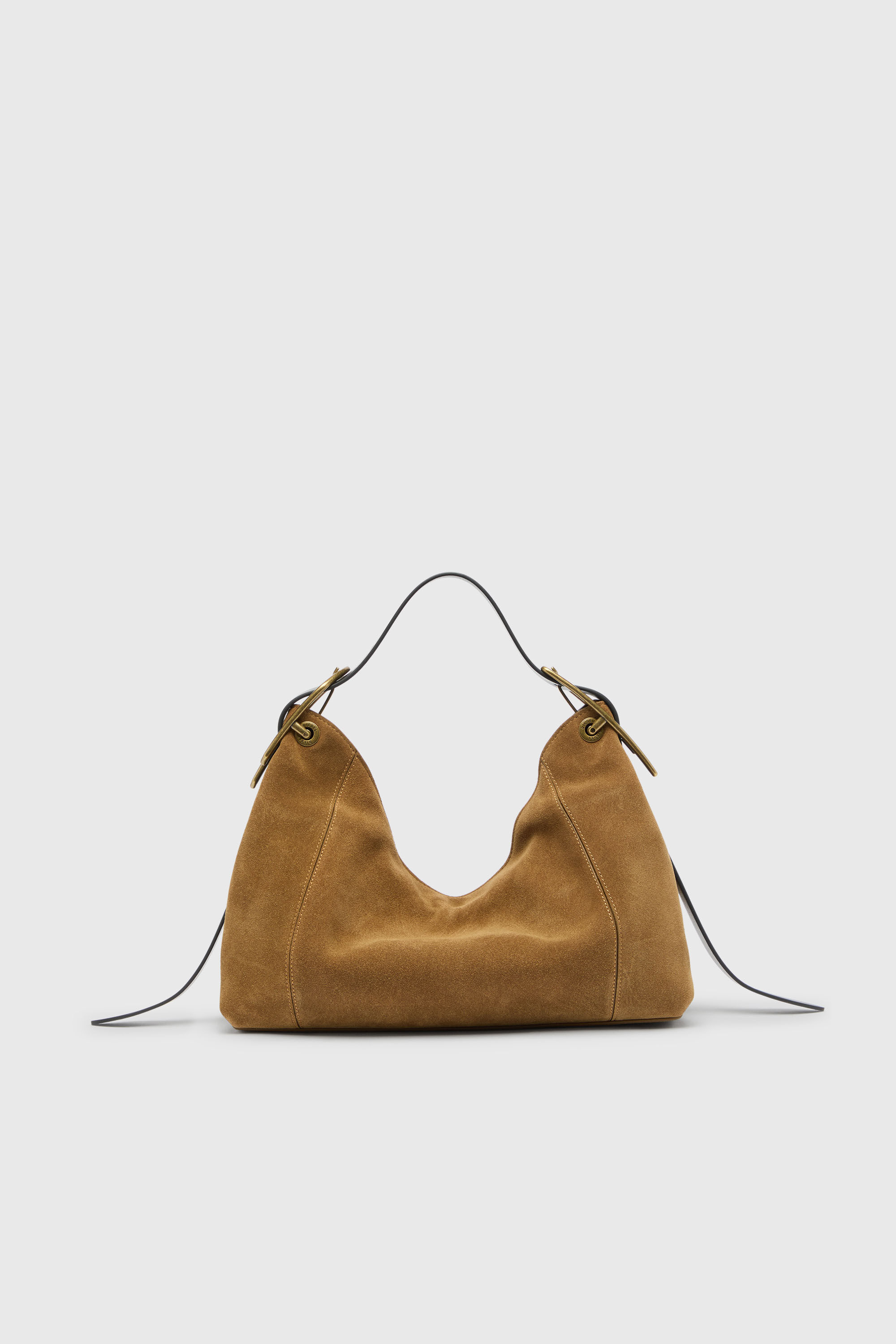 Diesel - D-LINE HOBO S, Woman's D-Line-Shoulder bag in waxed suede in Light Brown - 2