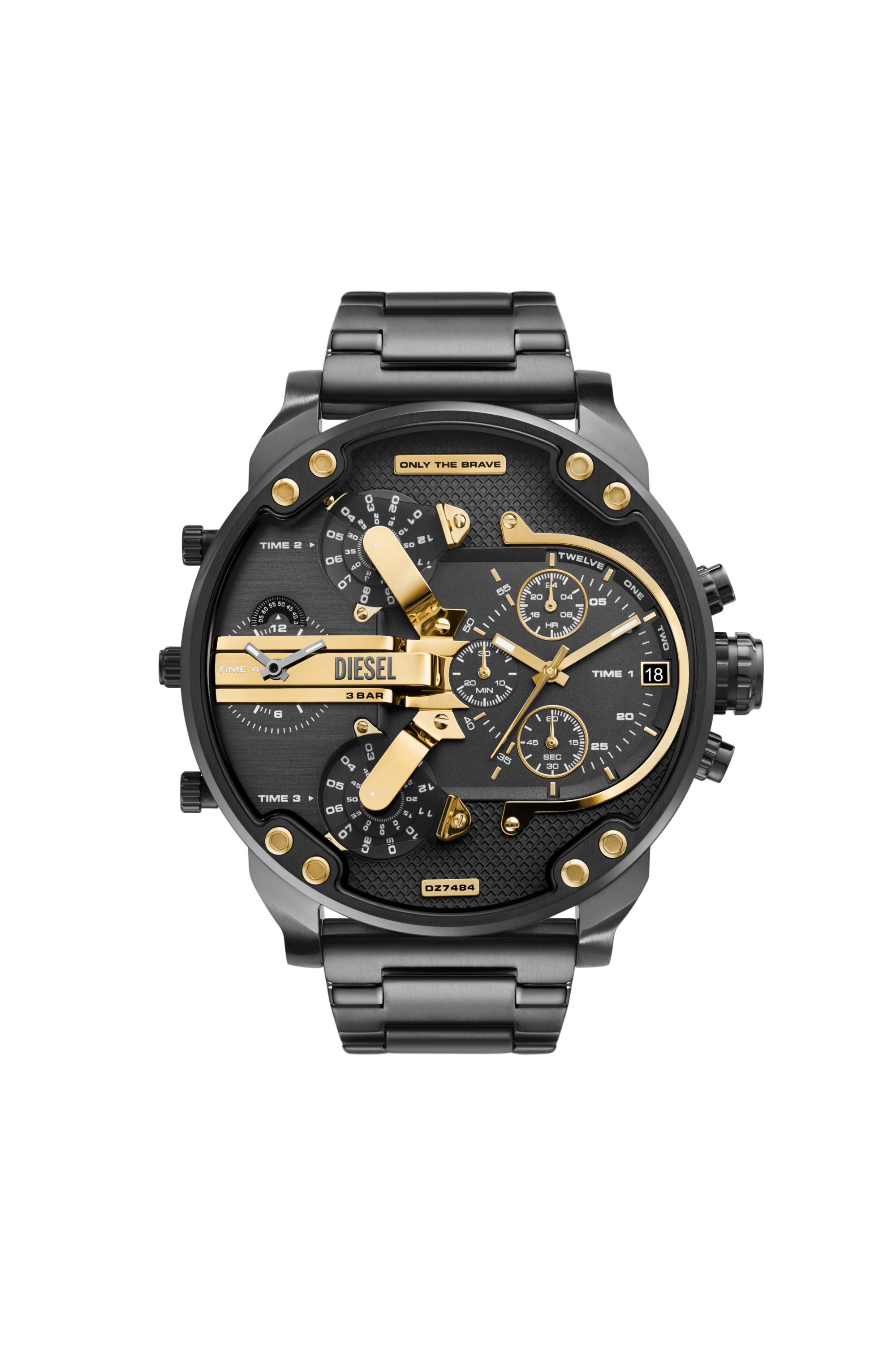 Men s Mr. Daddy Two Tone Stainless Steel Watch Grey Diesel