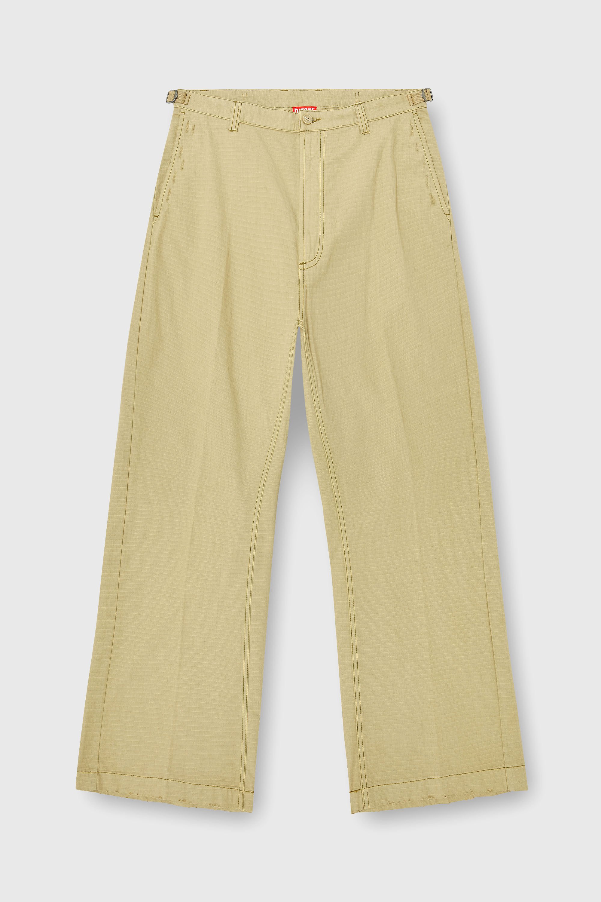 Diesel - P-BALL, Man's Cotton ripstop pants with side buckles in Beige - 2
