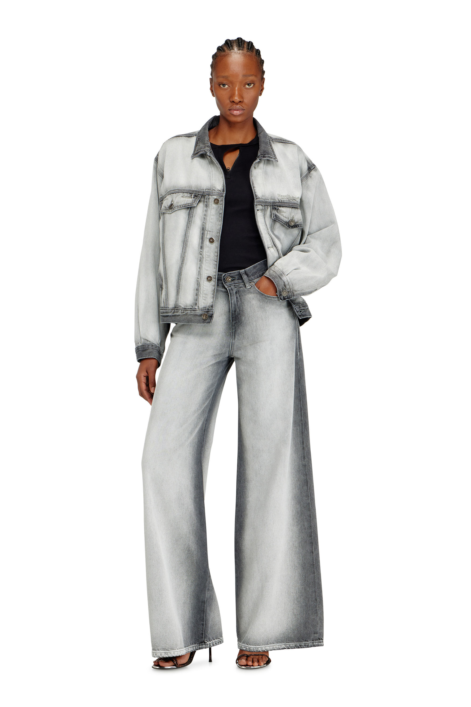 Diesel - Woman's Flare Jeans 1978 D-Akemi 09P28, Light Grey - 1