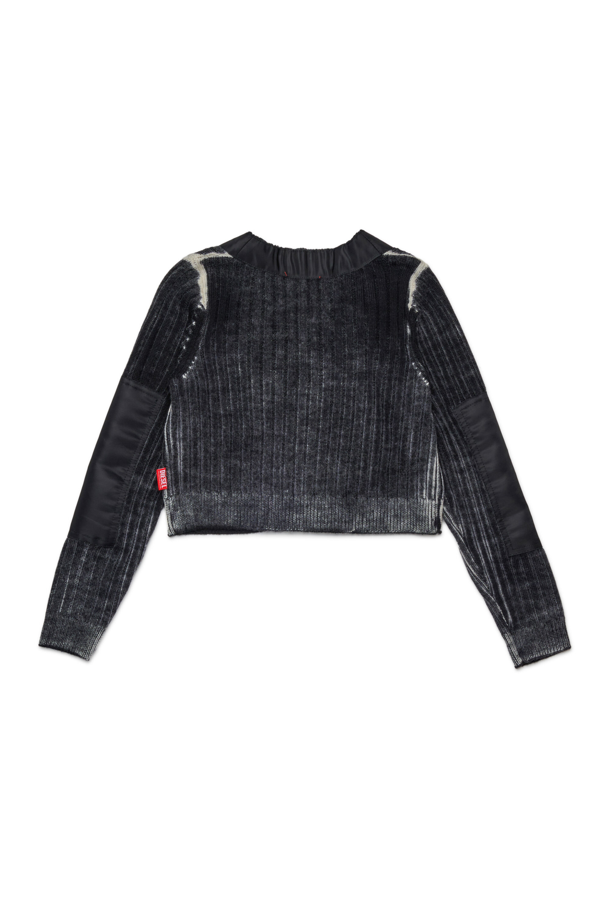 Diesel - KMASERA, Woman's Wool sweater with front zipper in Black - 2