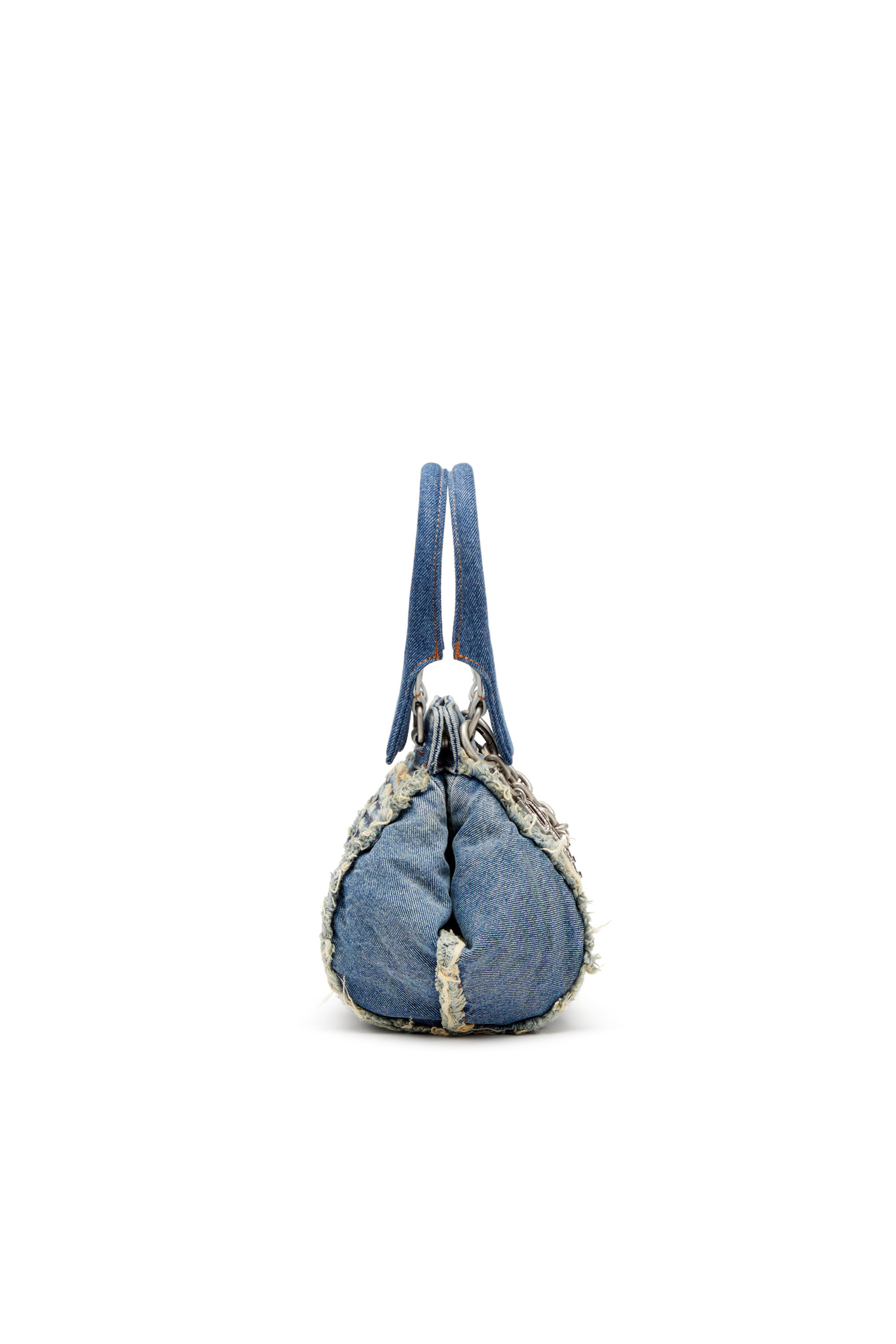 Diesel - D-VINA-XS, Woman's D-Vina-Xs-Handbag in distressed quilted denim in Blue - 5
