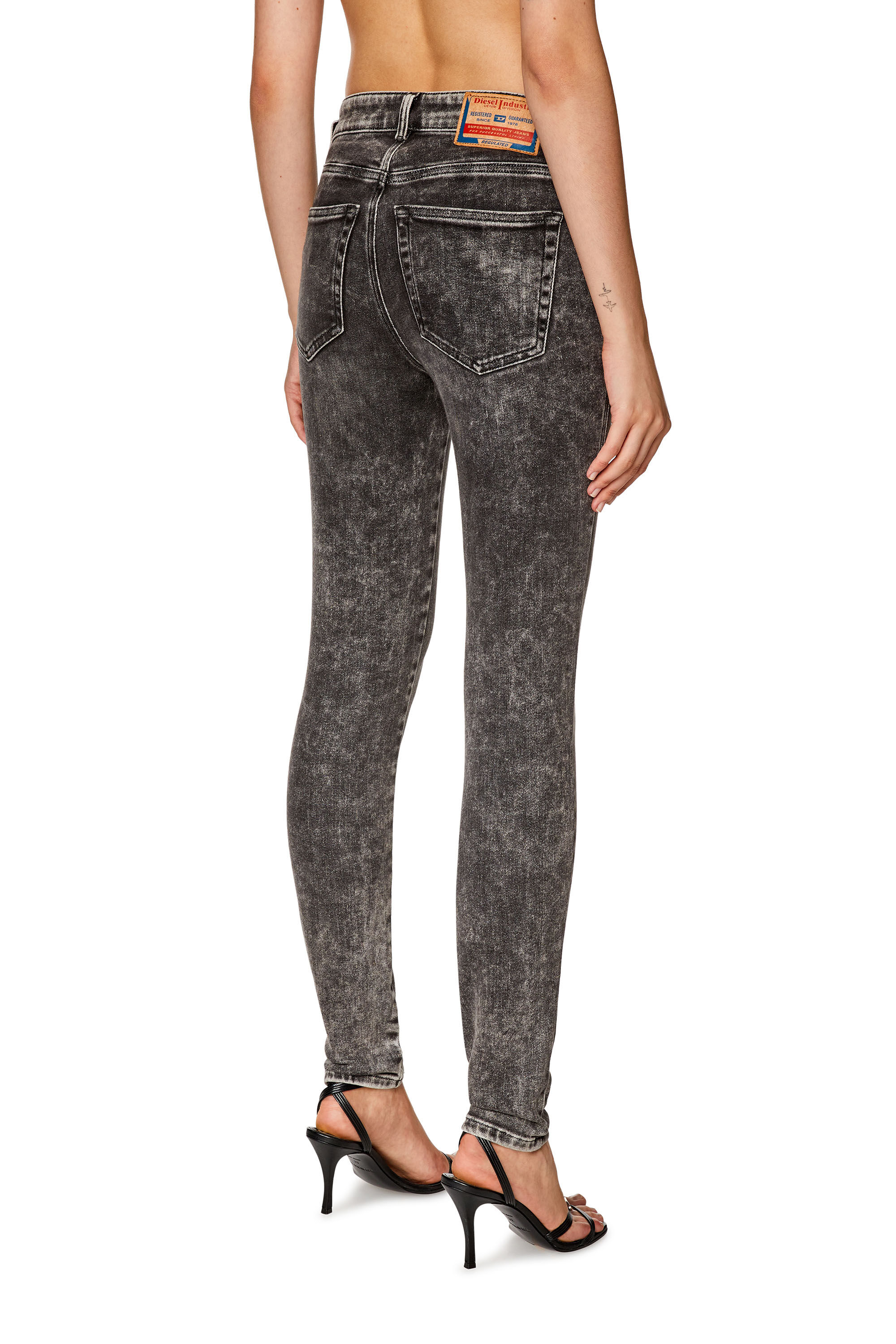 Diesel - Super skinny Jeans 2017 Slandy 09F80, Black/Dark grey - Image 4