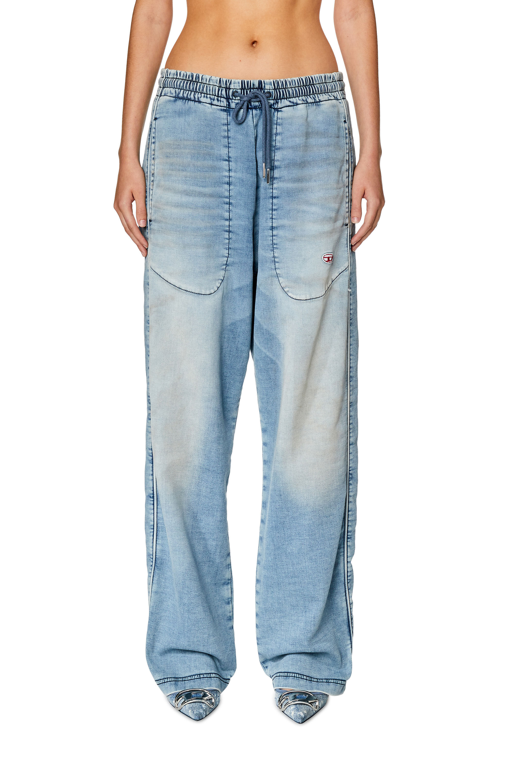 Women s Straight Jeans Light blue Diesel D Martians Track Denim