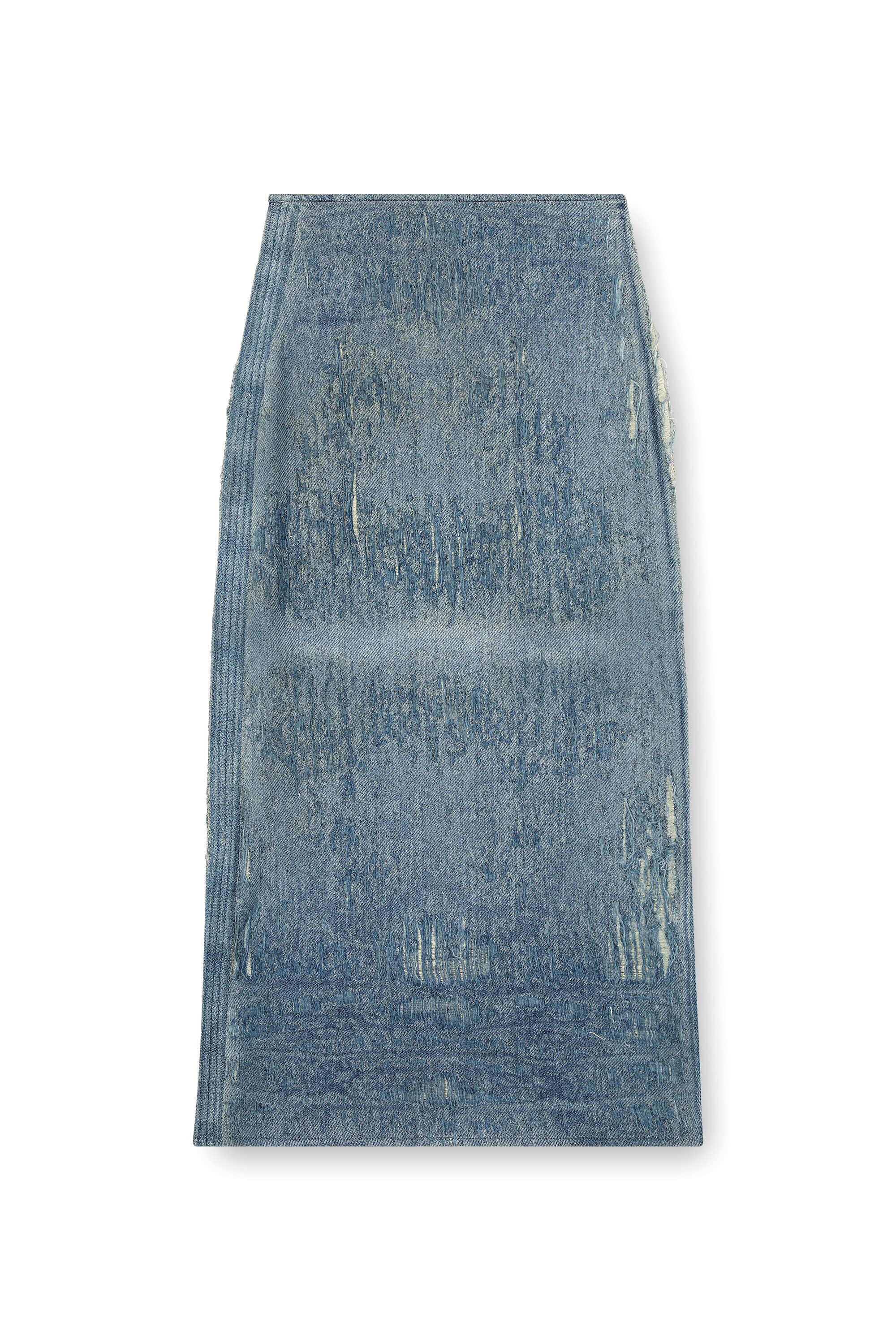 Diesel - DE-MEGAN-FSG, Woman's Skirt in ultra-destroyed jacquard denim in Medium blue - 2