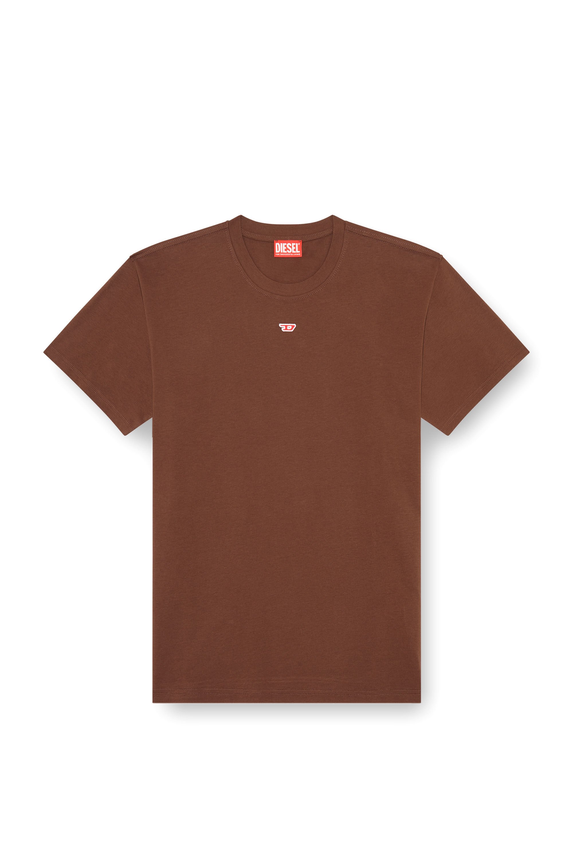 Diesel - T-BOXT-D, Unisex T-shirt with embroidered D patch in Brown - Image 2