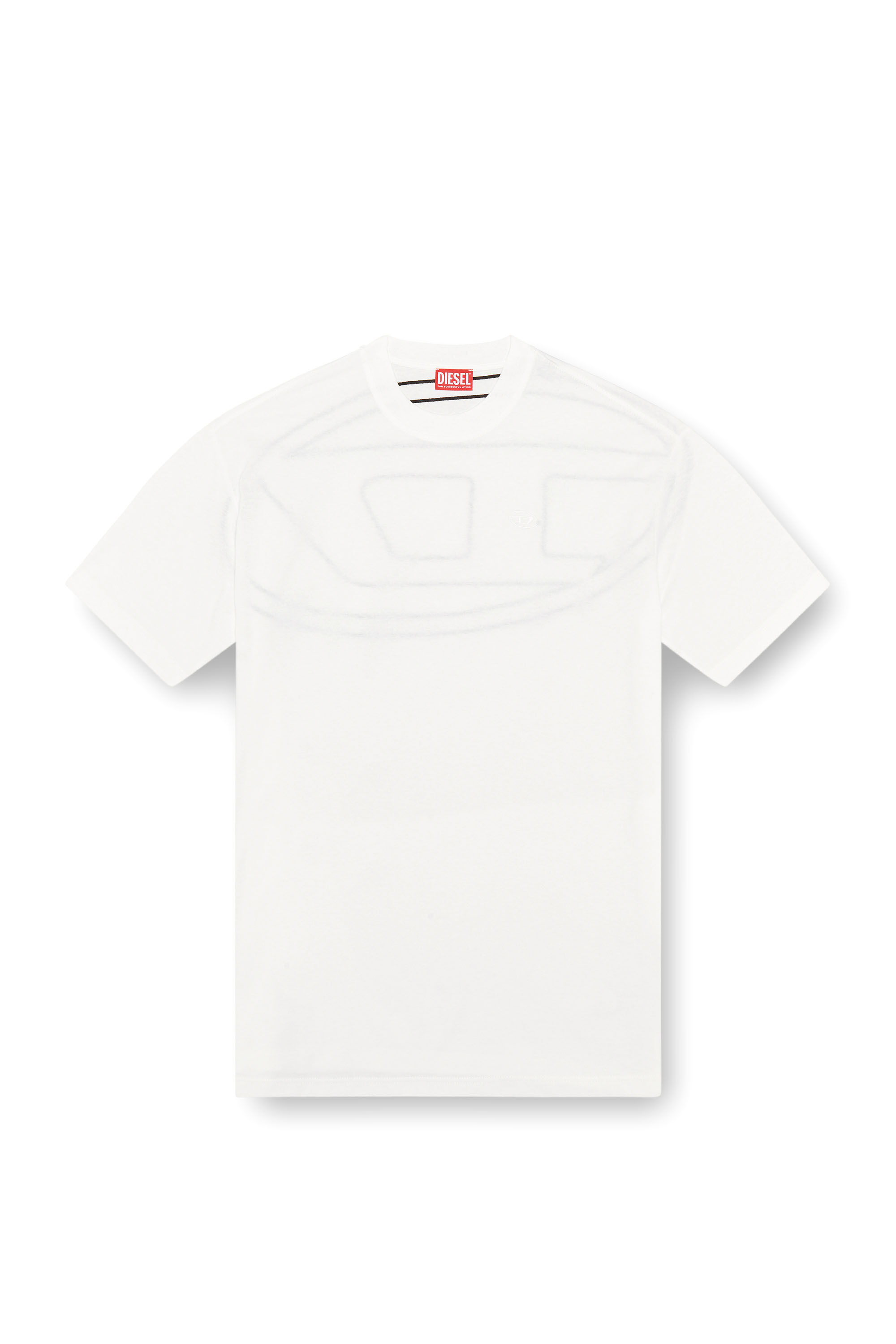 Tシャツ・カットソー DIESEL Men T-shirt White A113020HGAM 141 Men's oversized T-shirt with oval D embroidery | White | Diesel