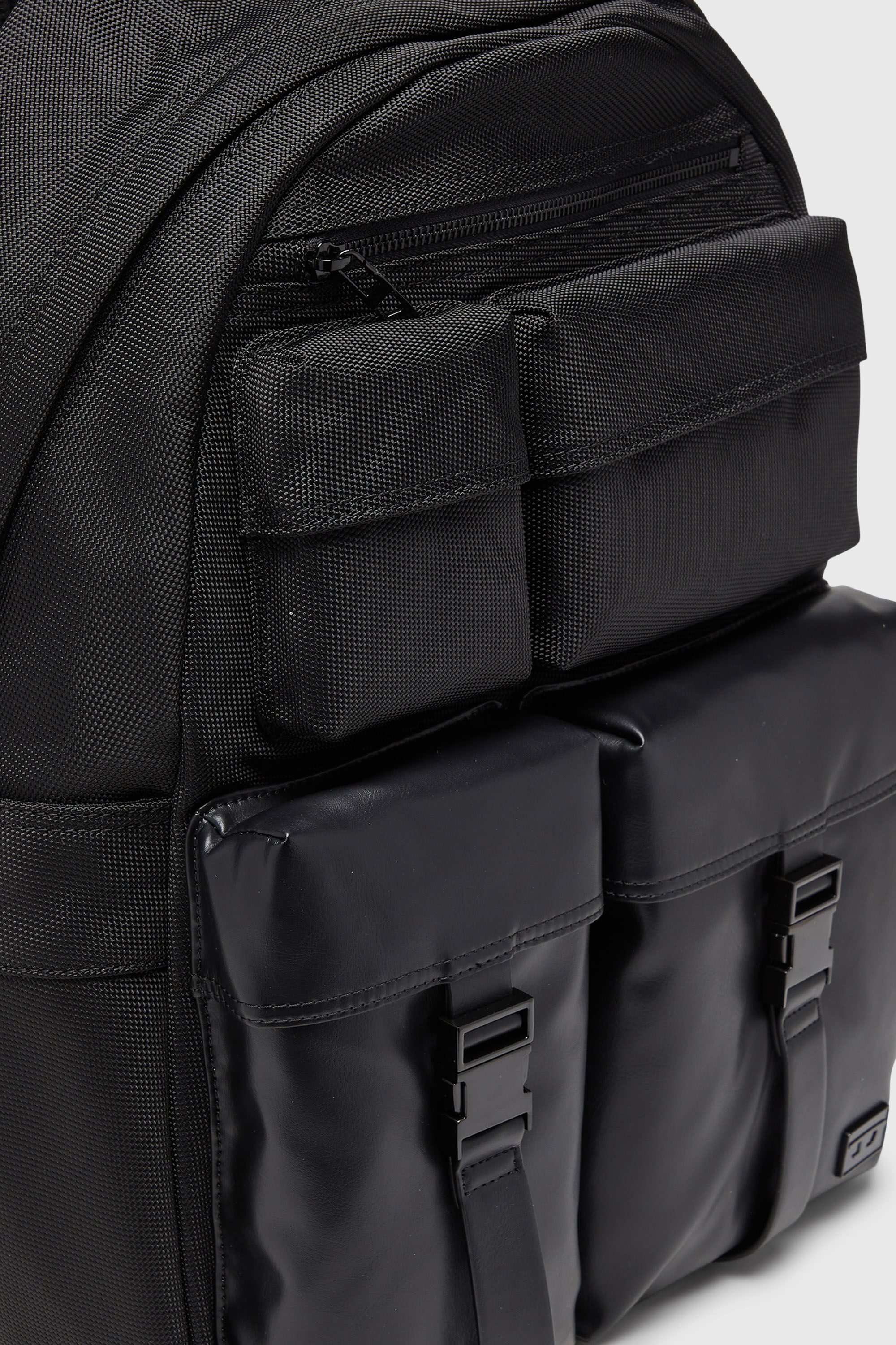 Diesel - MULTI-PKTS BACKPACK X, Unisex's Multi-Pkts - Backpack in nylon with front pockets in Black - 5