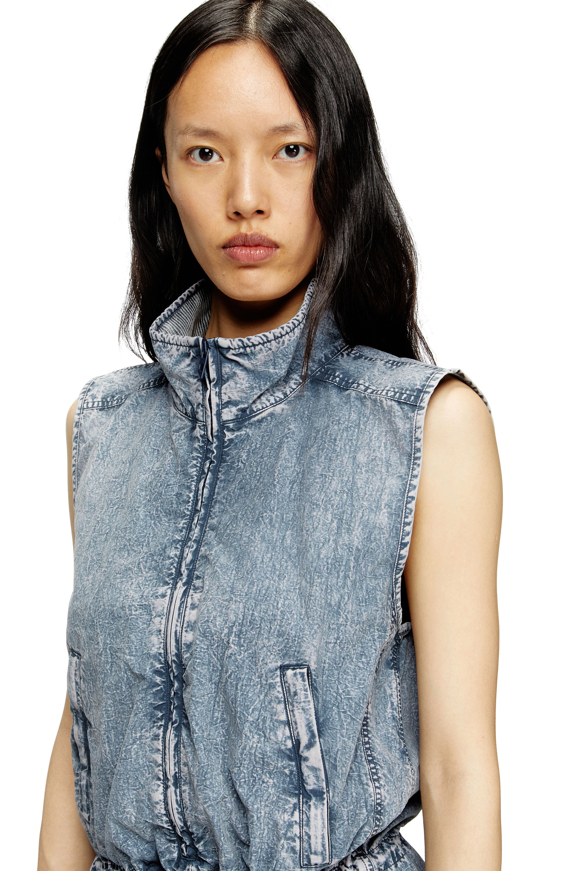 Diesel - J-ANNET, Woman's Playsuit in treated nylon in Light Blue - 3
