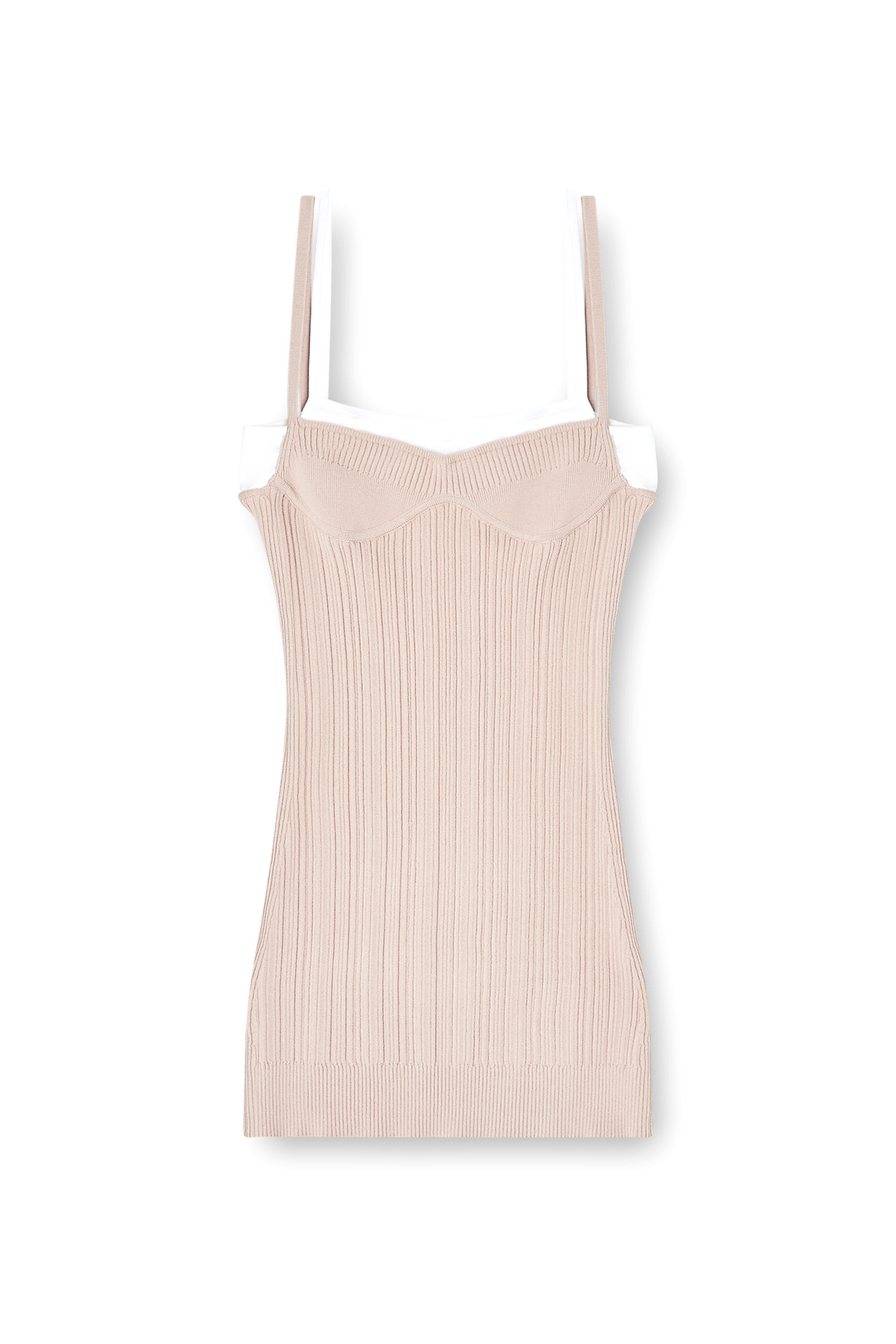 Women's Knit tank dress with layered effect | Pink | Diesel