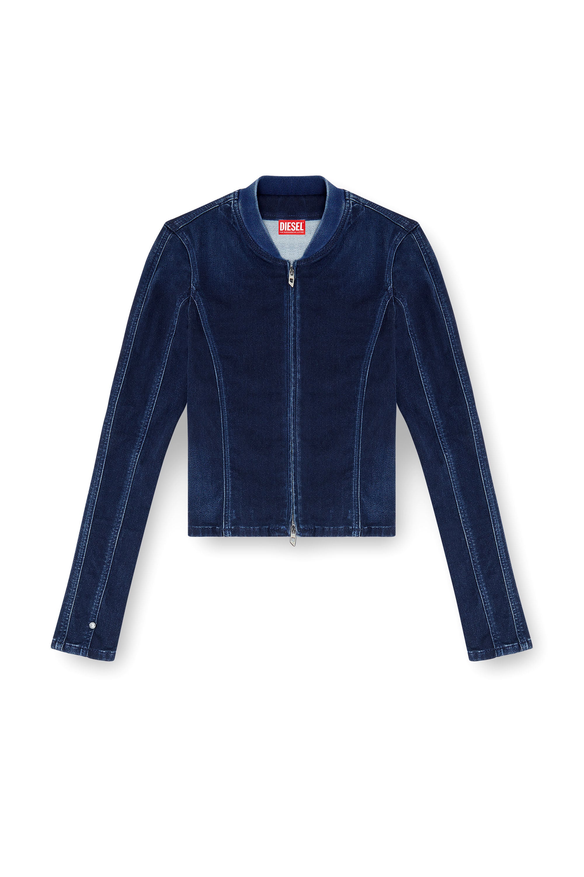 Diesel - DE-GARY-D JOGG, Woman's Cropped jacket in JoggJeans in Dark Blue - 2