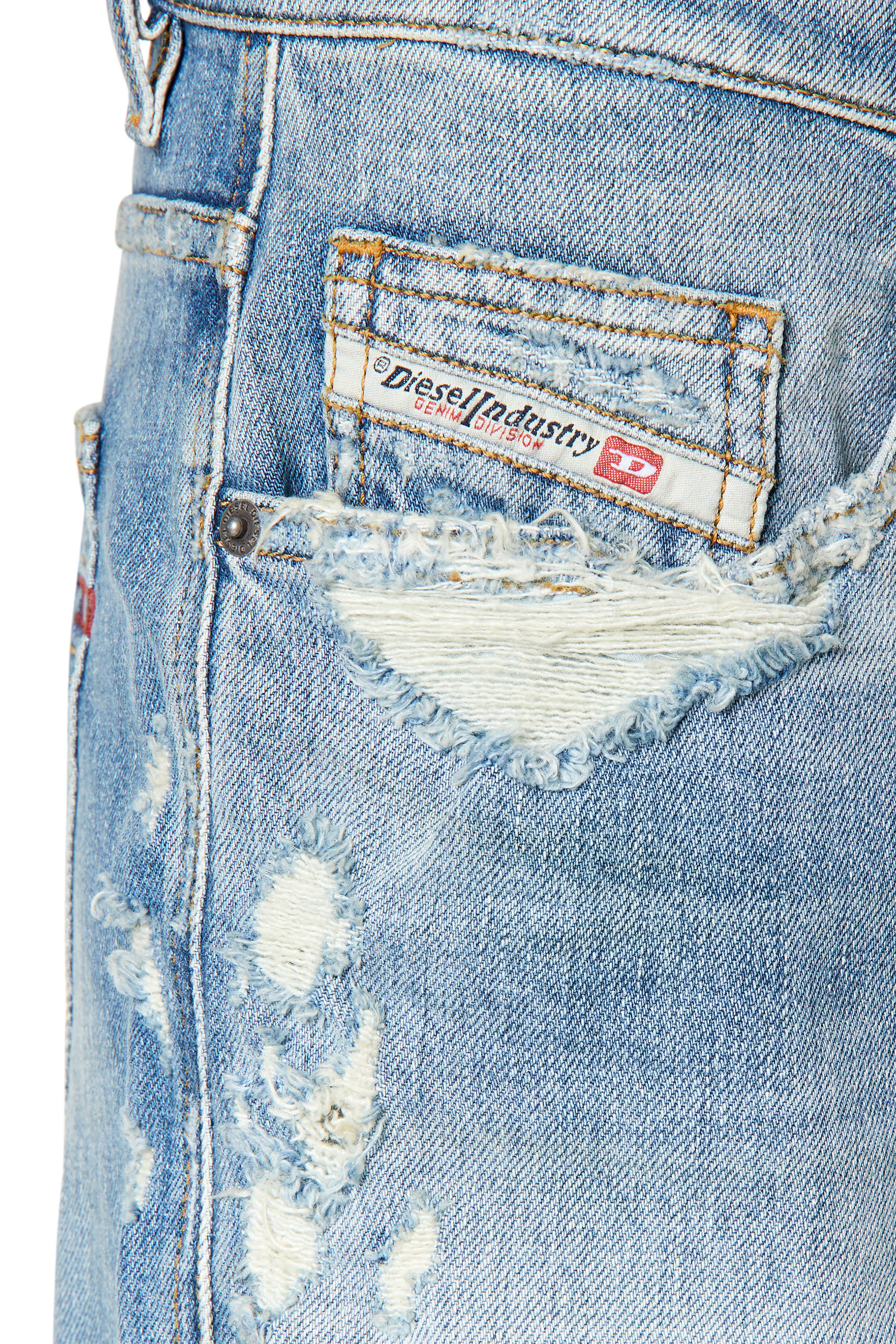 Diesel - 2020 D-Viker 007N1 Straight Jeans, Light Blue - Image 5