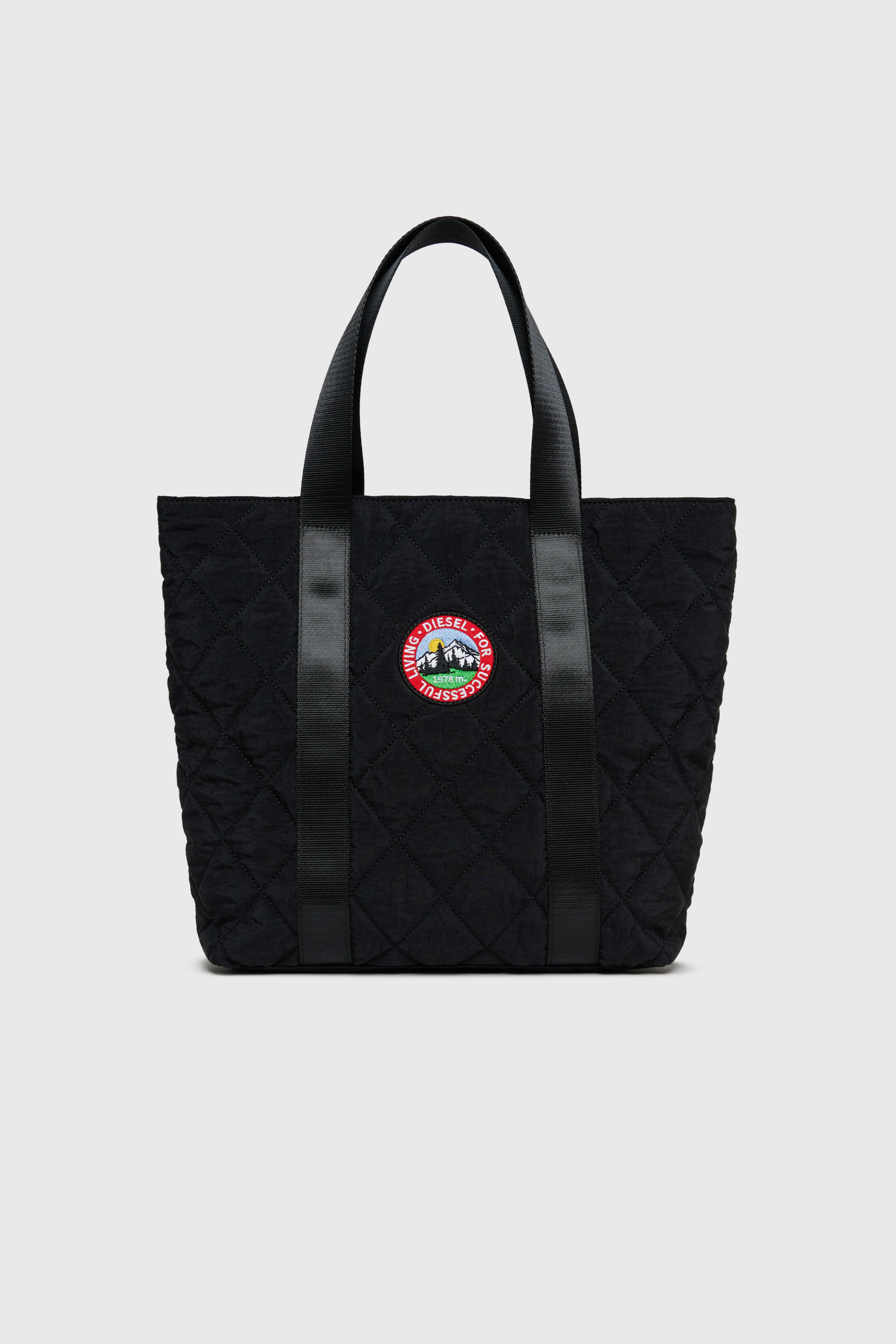 Diesel - WMONTY, Woman's WMONTY - Tote bag in quilted nylon in Black - 1