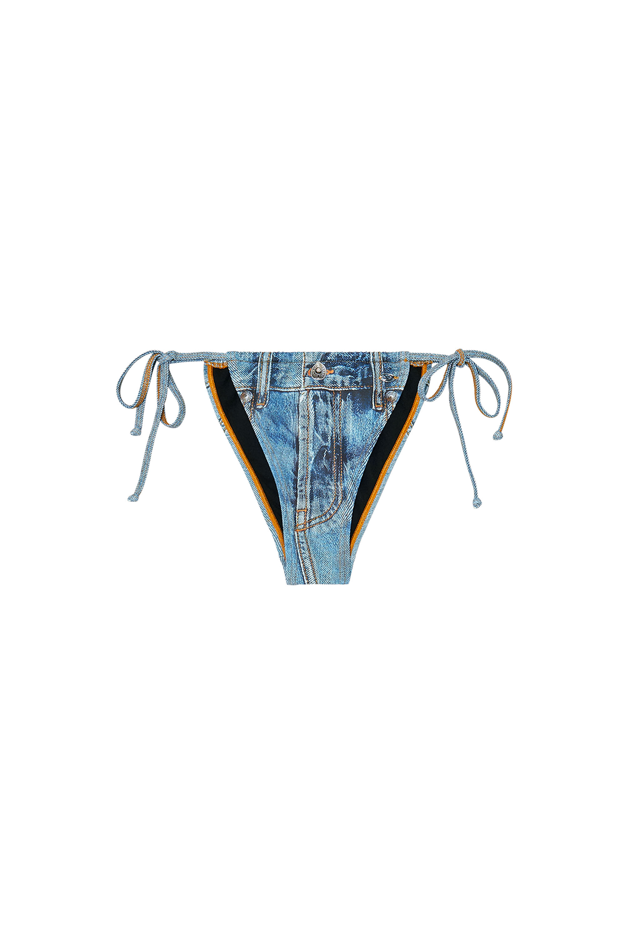 Diesel - JODIE-DNM, Woman's Bikini bottoms with jean trompe l'oeil in null - 4