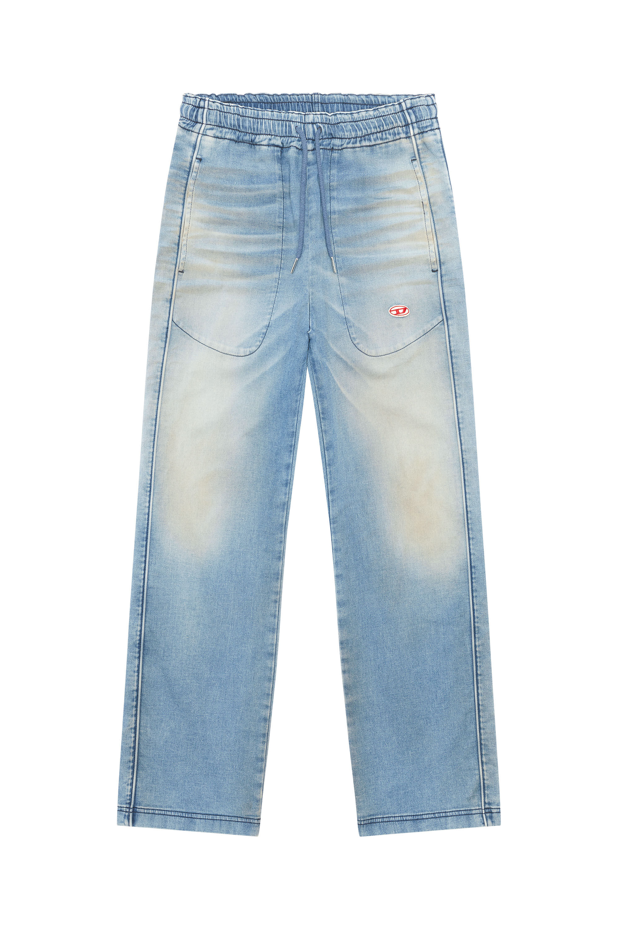 Diesel - Straight D-Martians Track Denim 068FK, Light Blue - Image 2