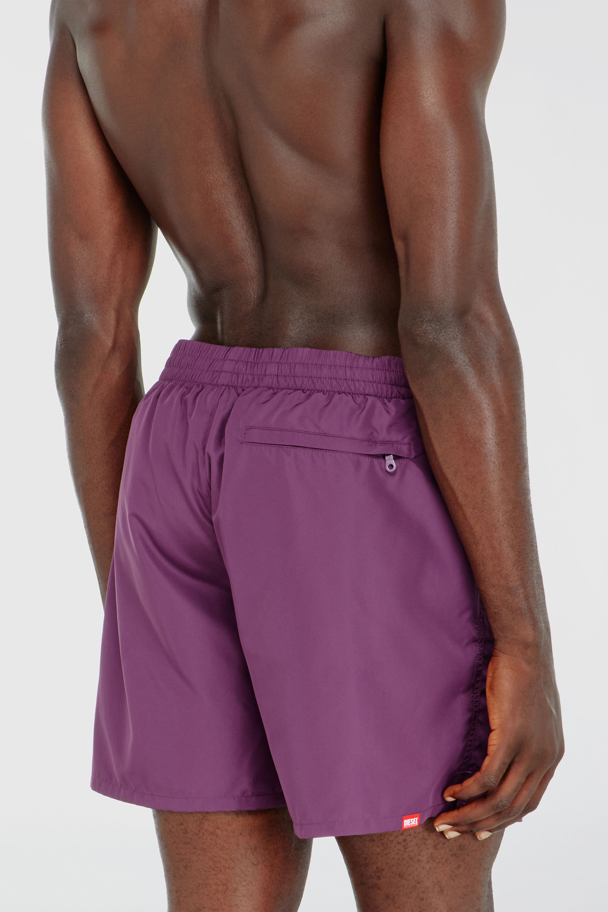 Diesel - GEORGE-41-UTLT, Man's Swim shorts with metallic Oval D logo in Violet - 3