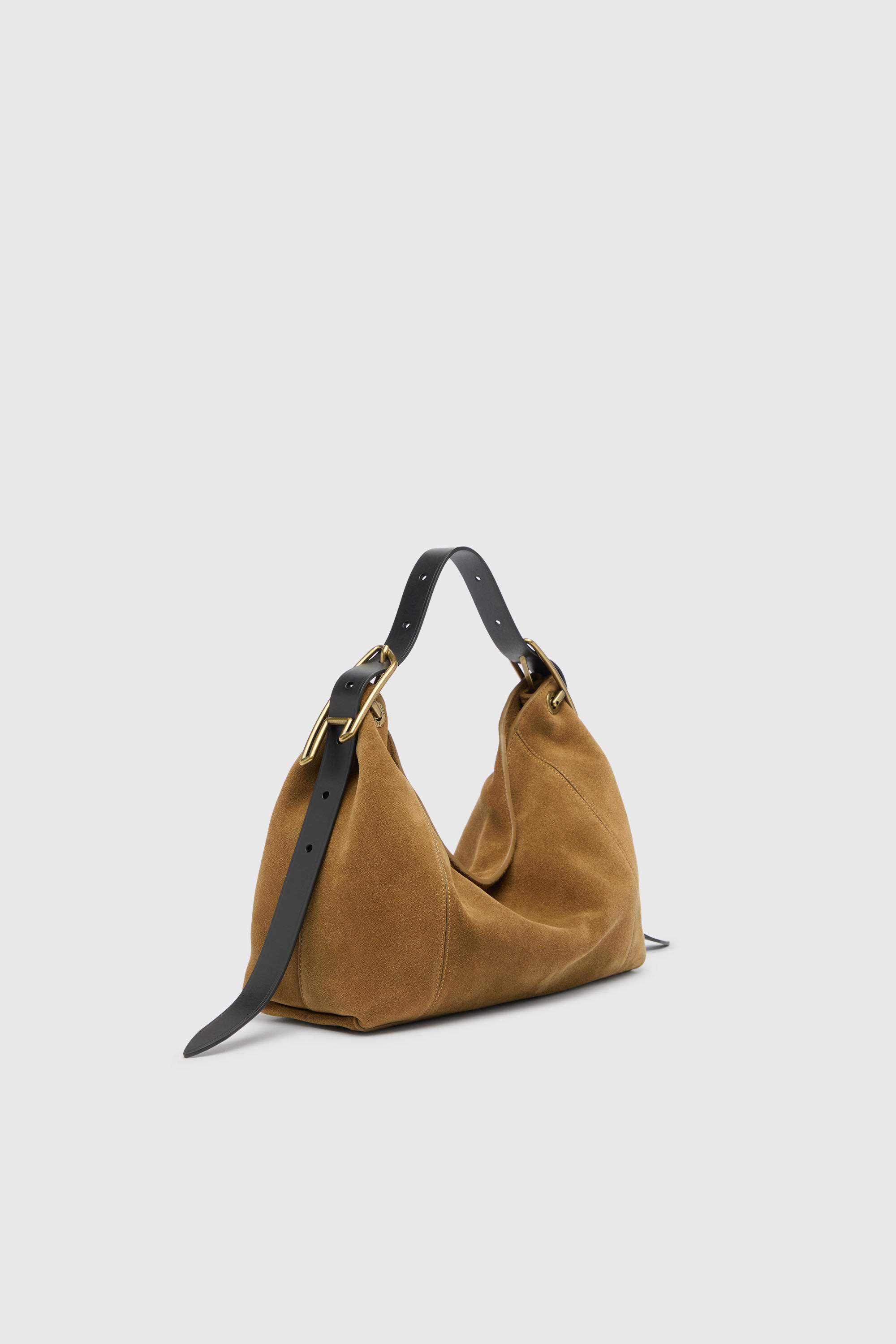 Diesel - D-LINE HOBO S, Woman's D-Line-Shoulder bag in waxed suede in Light Brown - 6