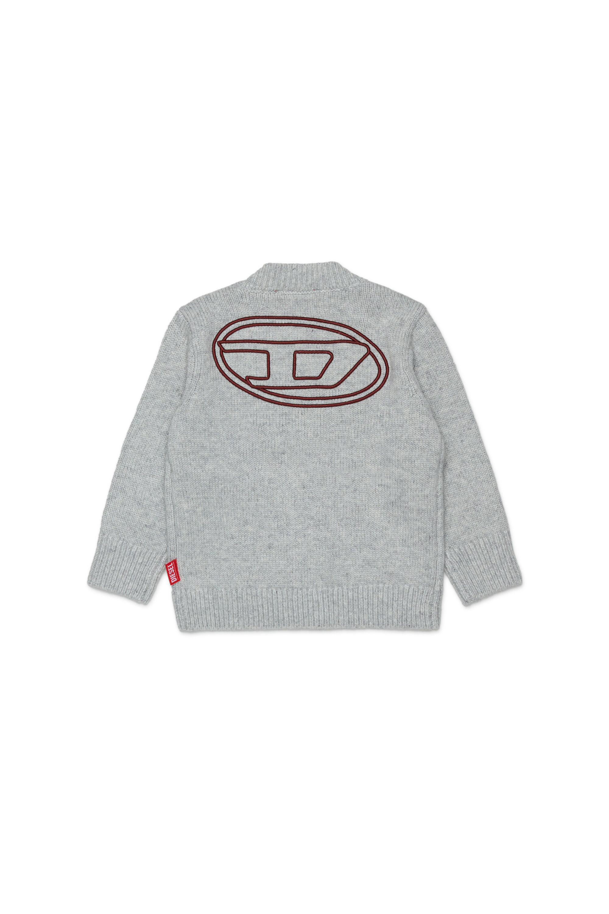 Diesel - KOLYB, Man's Cashmere-enriched cardigan with big Oval D in Grey - 2