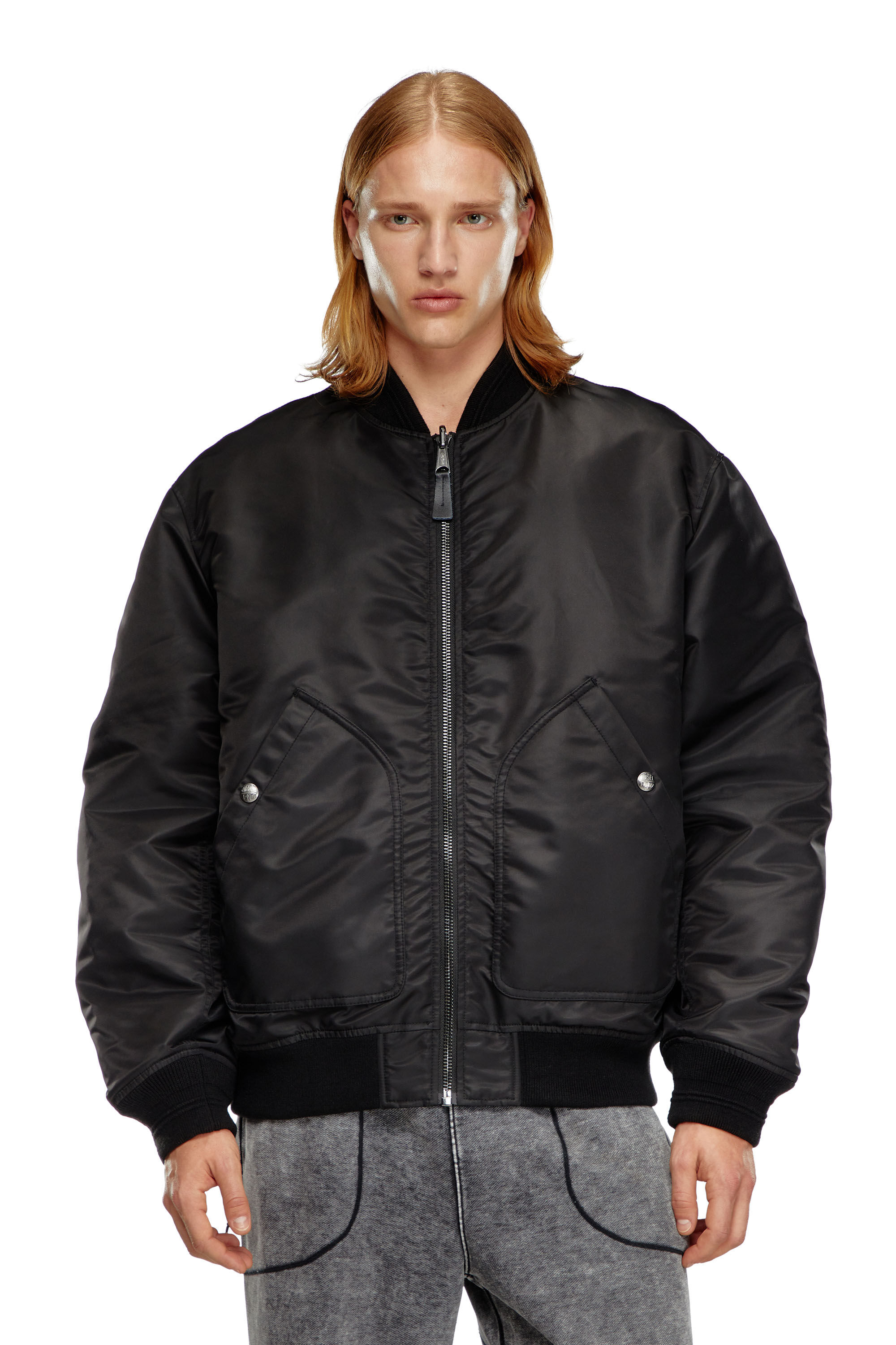 Diesel black bomber jacket deals