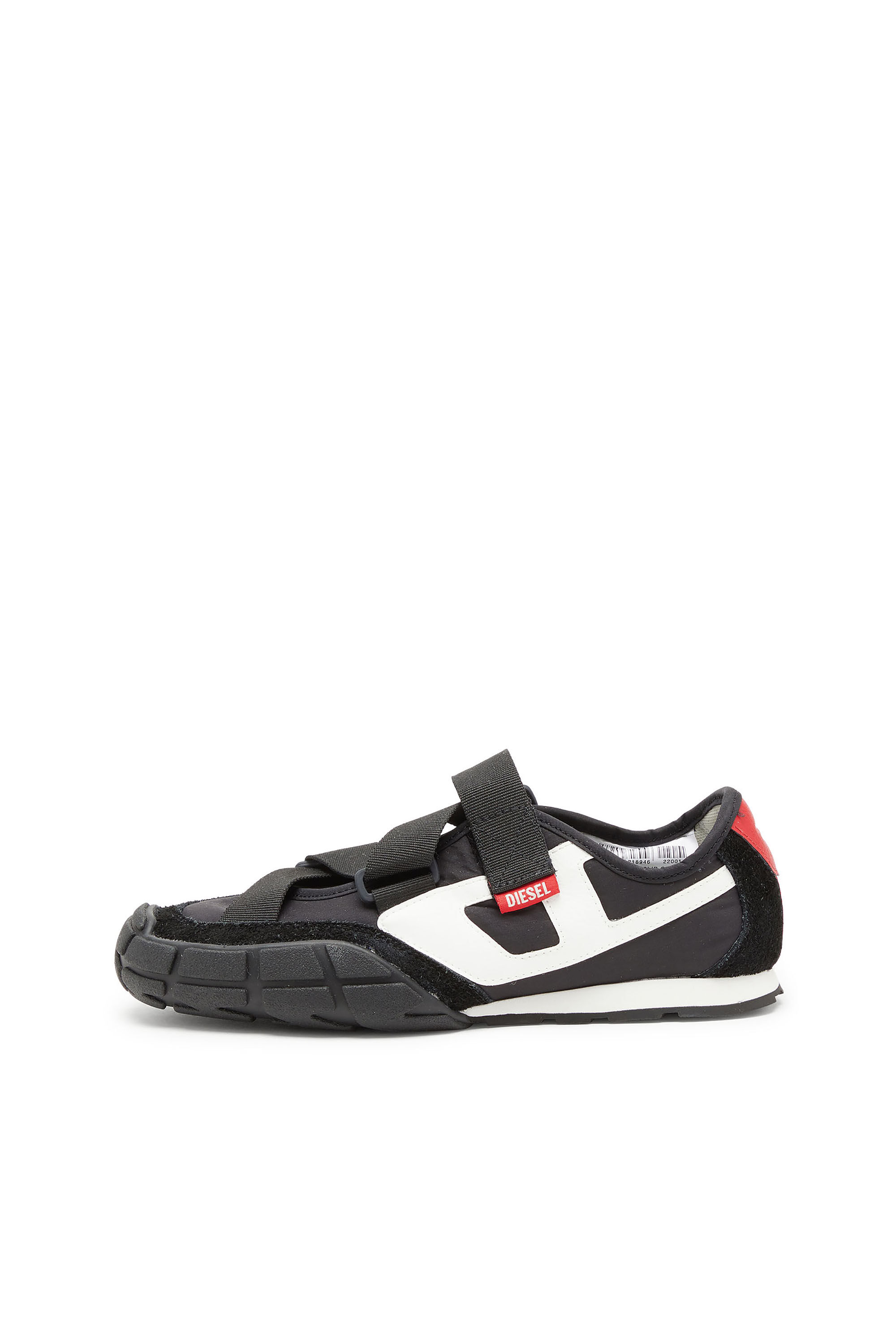 Diesel - S-PAGODHA SLIP-ON W, Woman's S-Pagodha-Tongue-free strap sneakers in ripstop in Black/White - 8