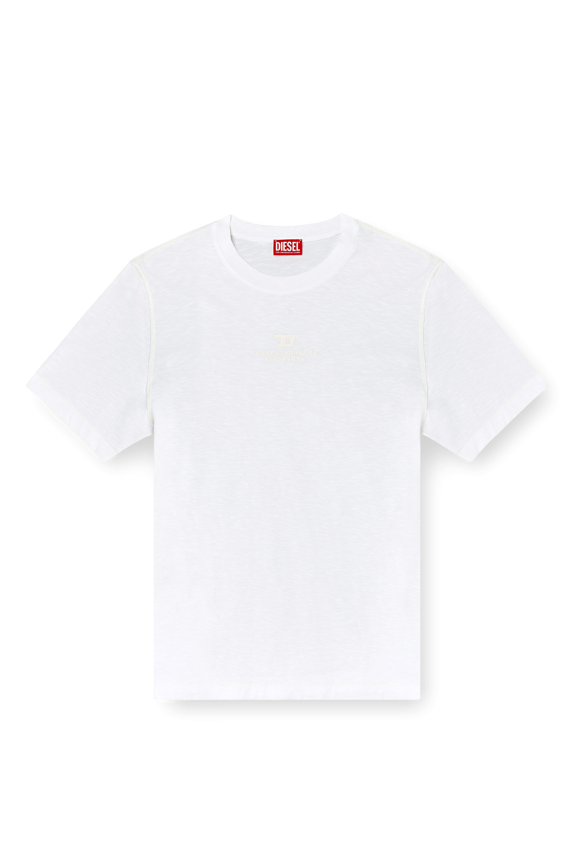 Diesel - T-ADJUST-R10, Man's Slub T-shirt with tonal logo print in White - 2