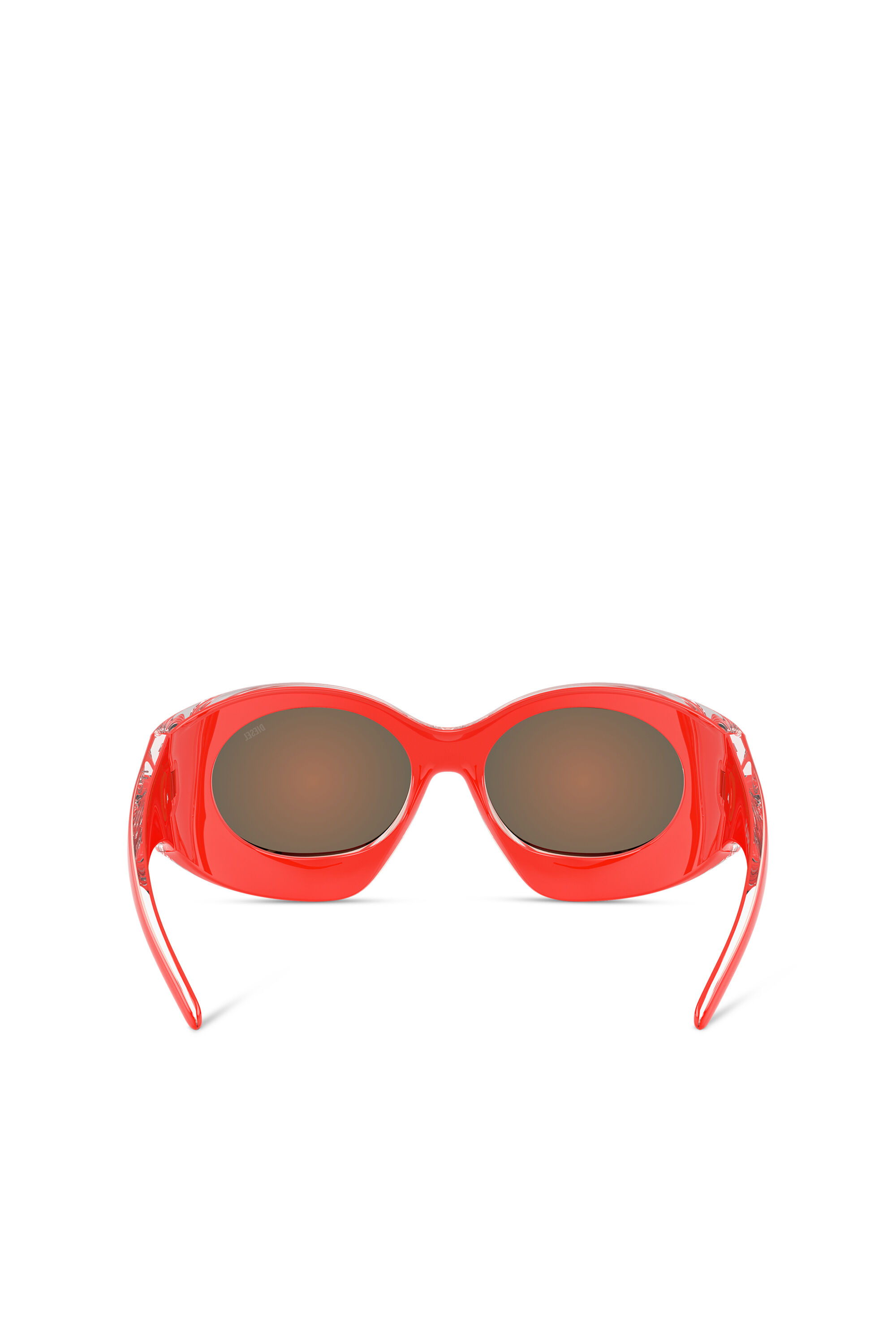 Diesel - Tropik_ta Sunnies, Unisex's Wraparound shape sunglasses in Orange - 3