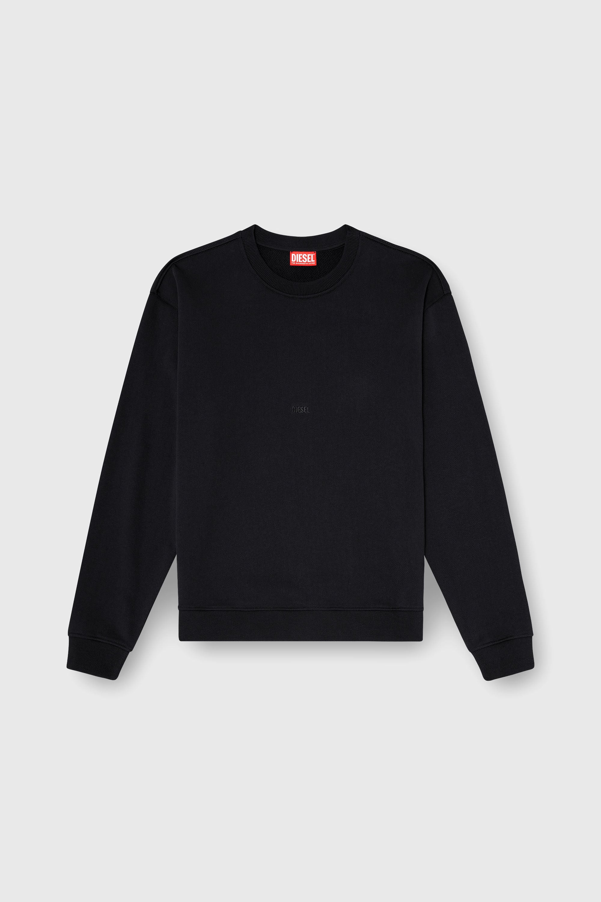 Diesel - S-NORM-AA5, Man's Cotton sweatshirt with micro logo embroidery in Black - 2