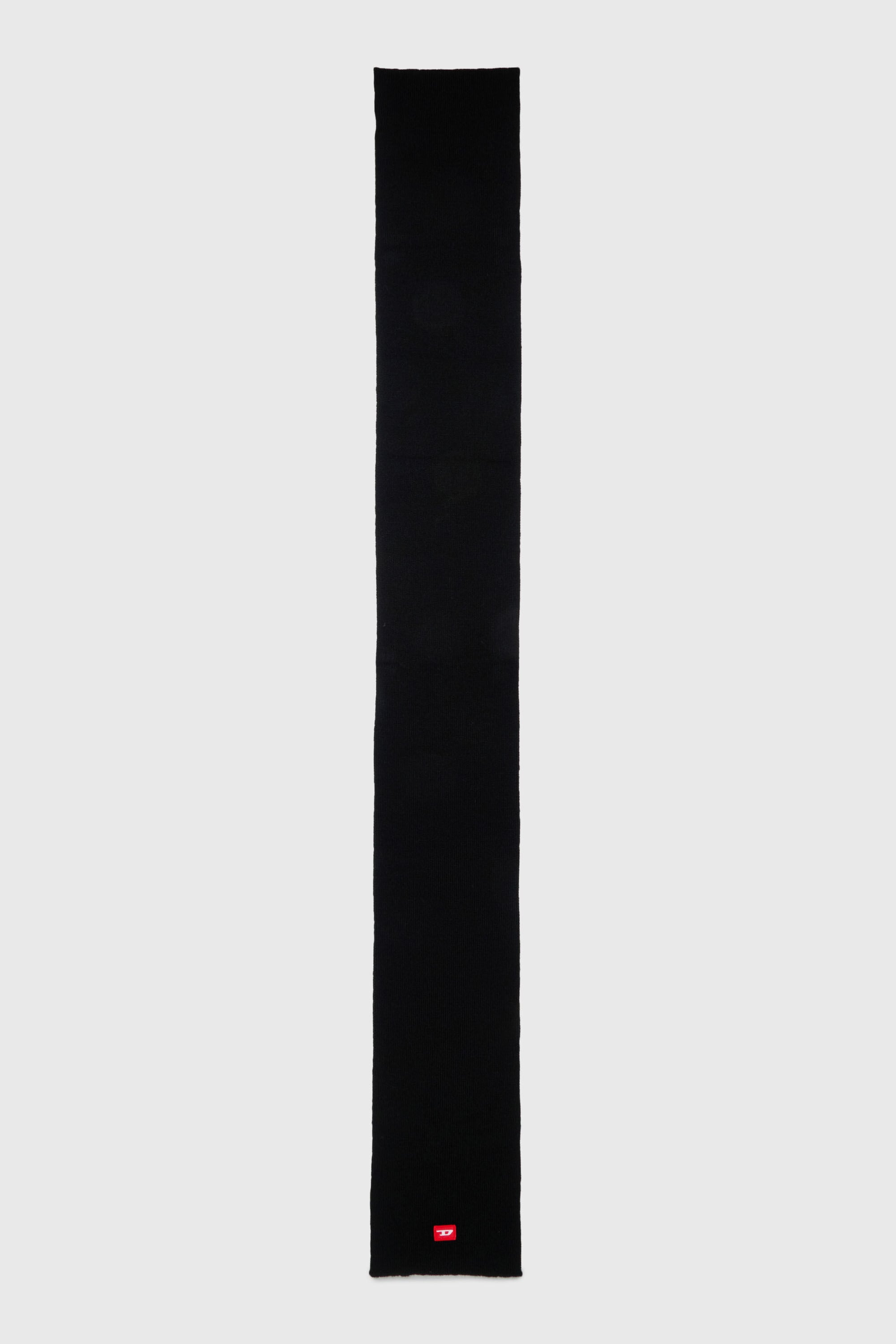 Diesel - RLOT, Unisex's Wool-blend scarf with D logo patch in Black - 2