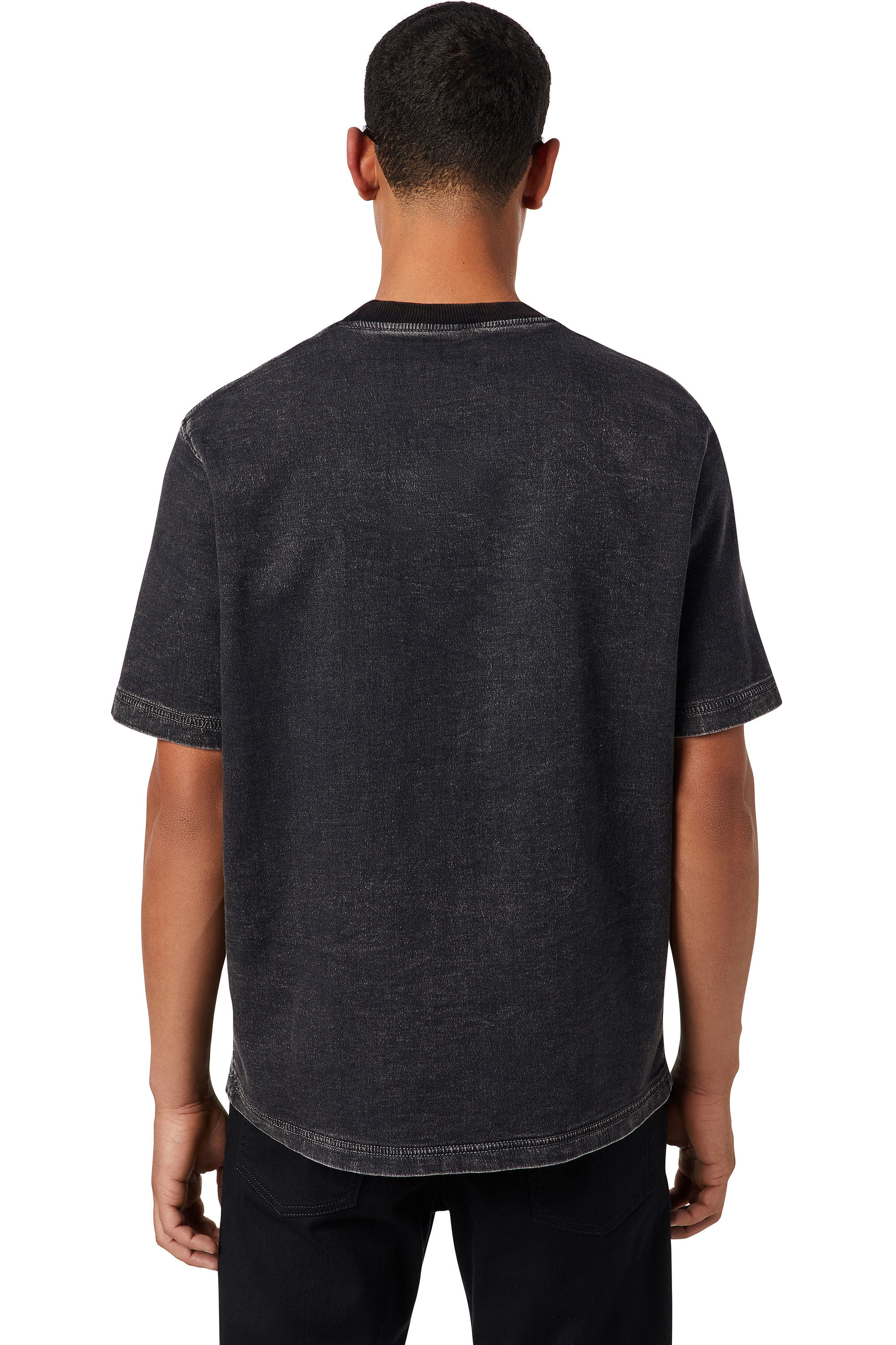 Diesel - D-BIGGOR TRACK DENIM T-SHIRT, Black/Dark grey - Image 4