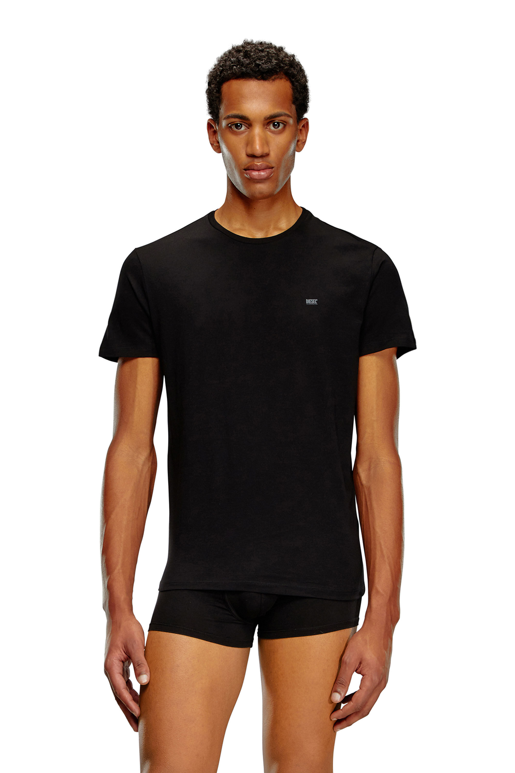 Men s Three pack crew neck T shirts Black Diesel