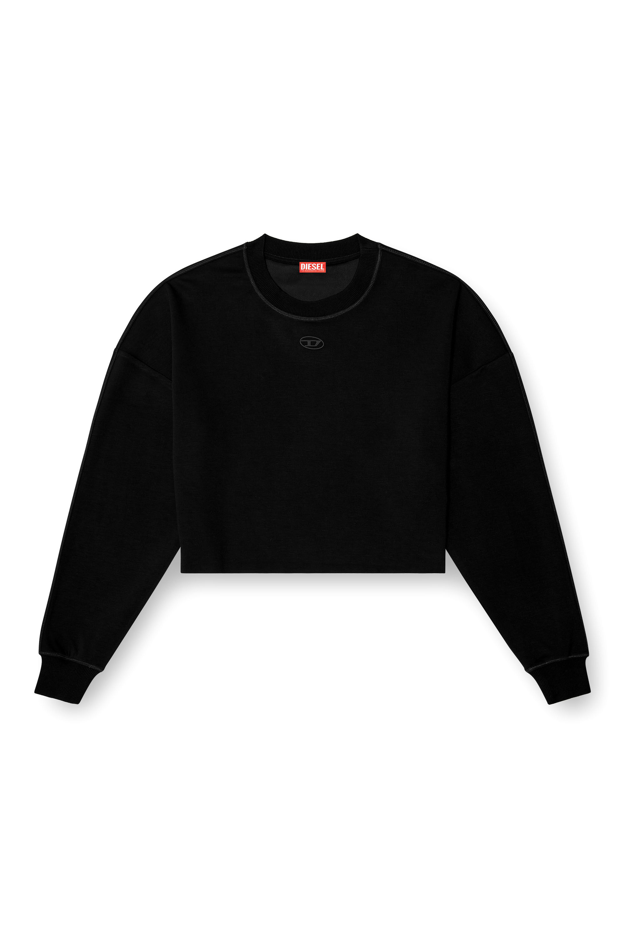 Diesel - BLAKE-UTLT, Woman's Crop top in light stretch scuba in Black - 2