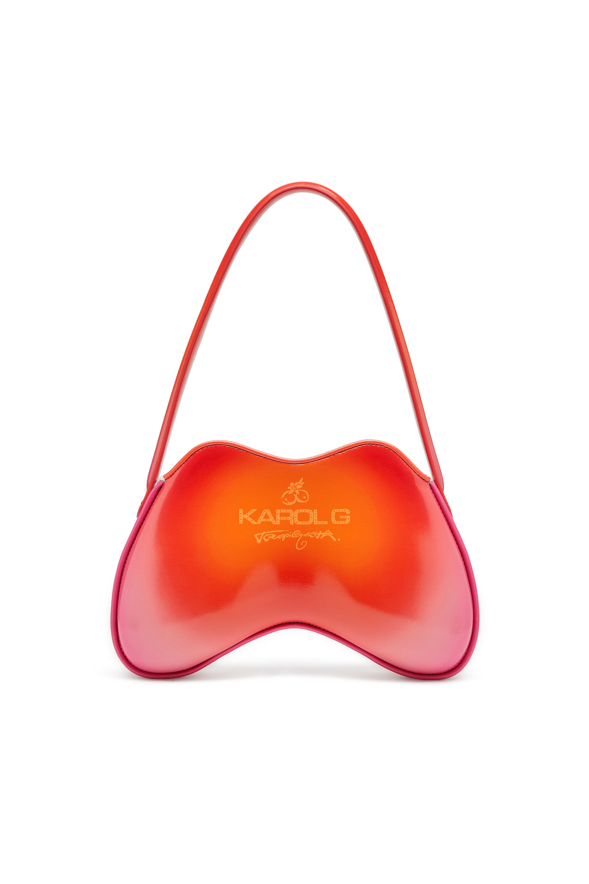 Diesel - Coconut Bl_m Bag, Woman's Double-D-Glossy shoulder bag with lotus print in White/Pink - 2