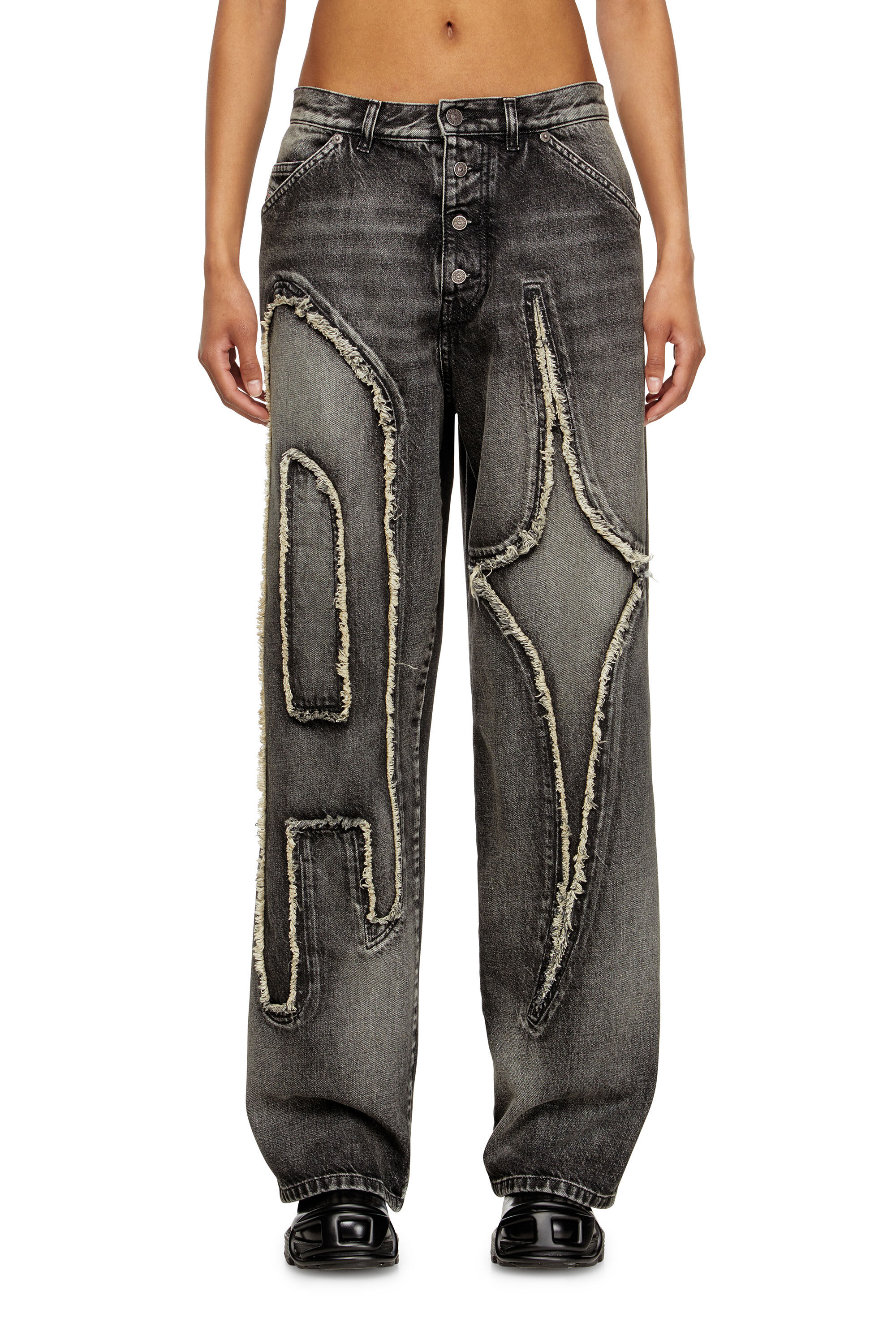 Women's Straight Jeans | Black/Dark grey | Diesel D-ThugClub
