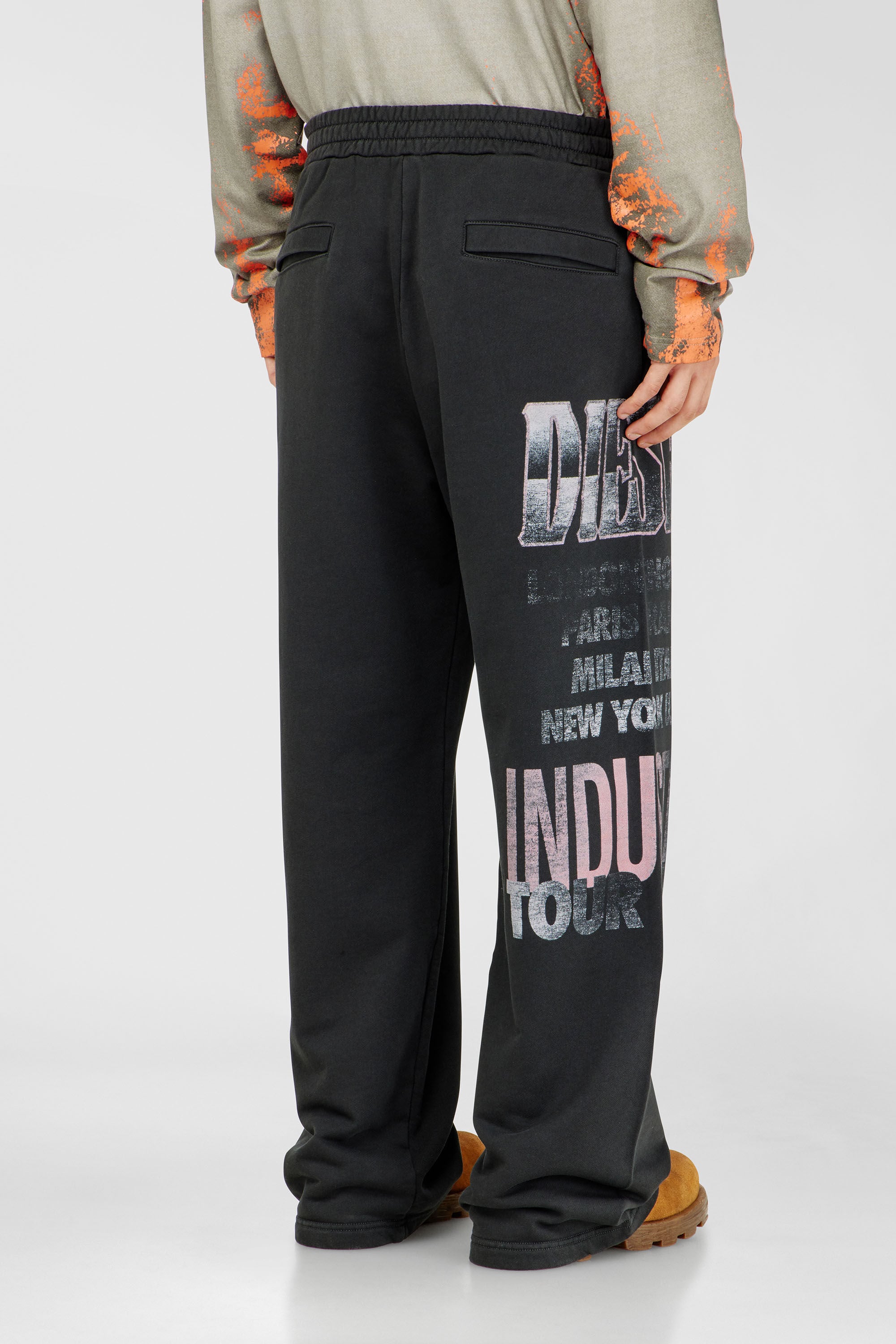 Diesel - P-ILL, Man's Sweatpants with concert graphics in Black - 4