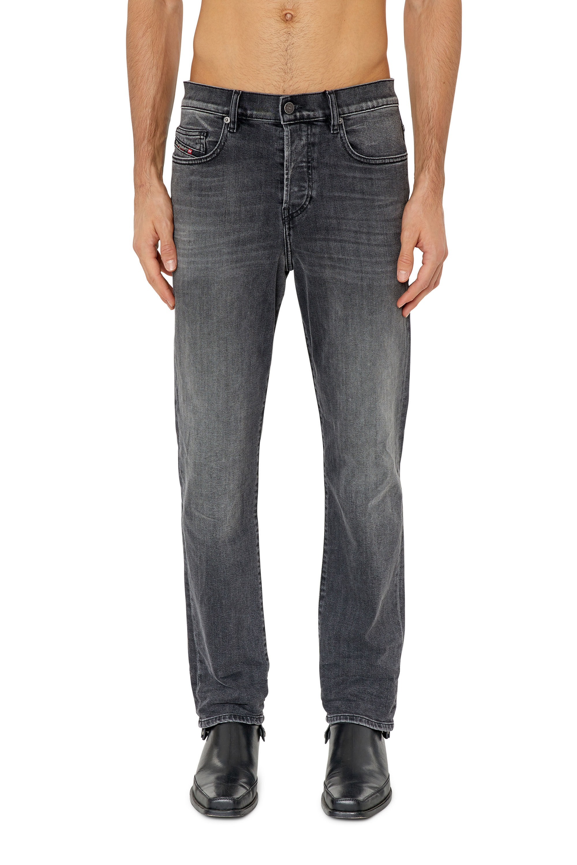 Diesel - 2020 D-Viker 09E94 Straight Jeans, Black/Dark grey - Image 3