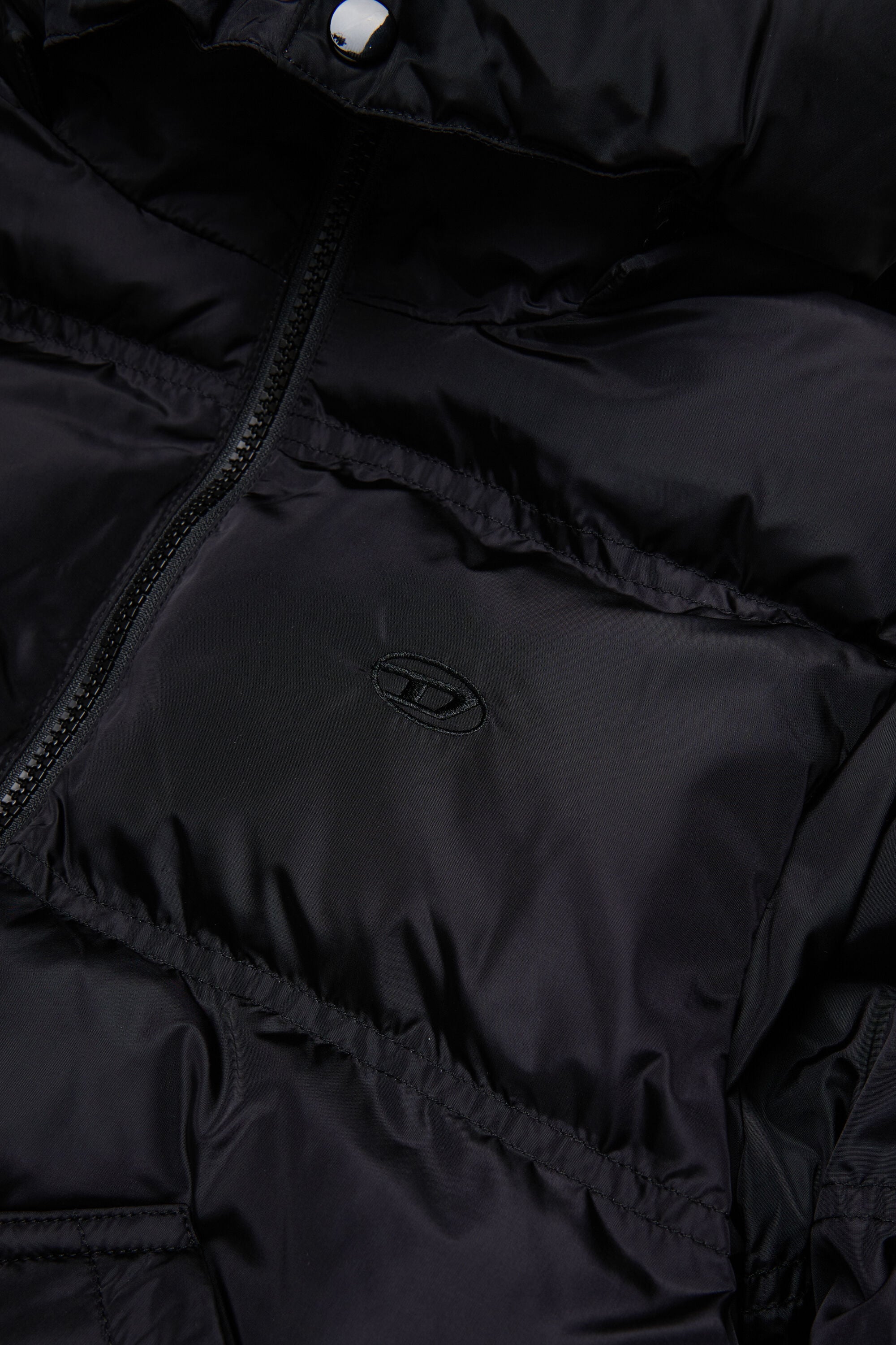 Diesel - JRIVON, Unisex's Hooded puffer jacket with oversized pockets in Black - 4
