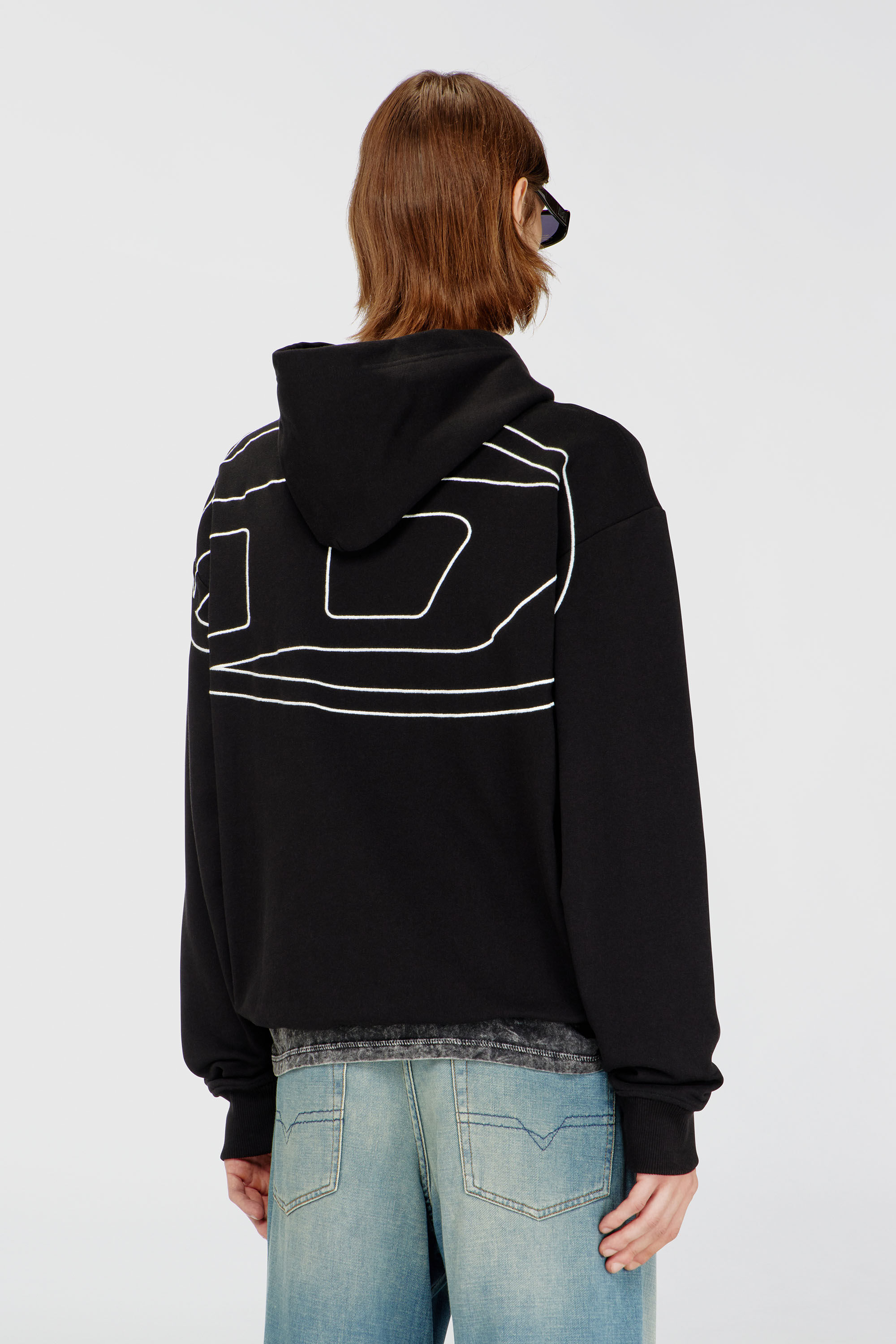 S-MACS-HOOD-MEGOVAL-D Men: Hoodie with back D logo | Diesel