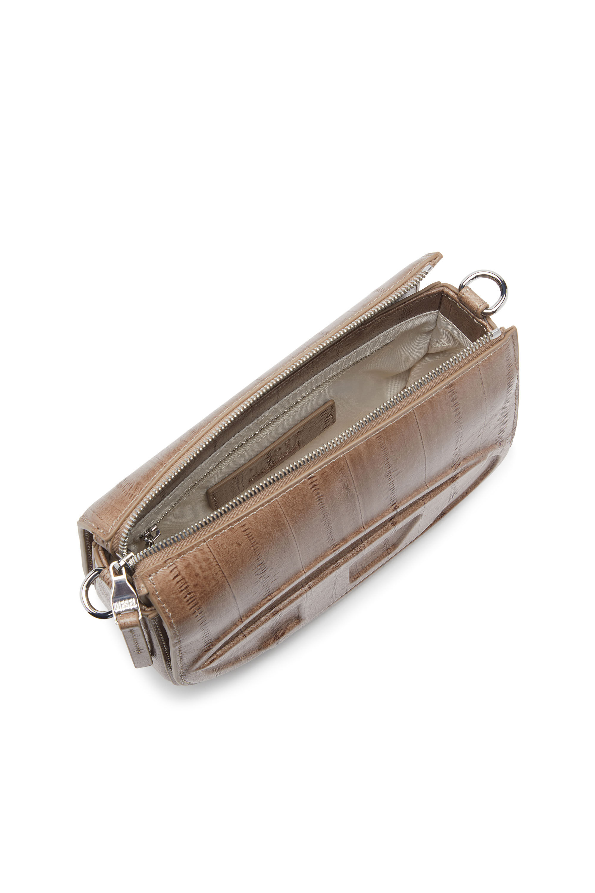 Diesel - 1DR CAMERA BAG, Man's 1DR-Camera bag in eel-effect leather in Light Brown - 2
