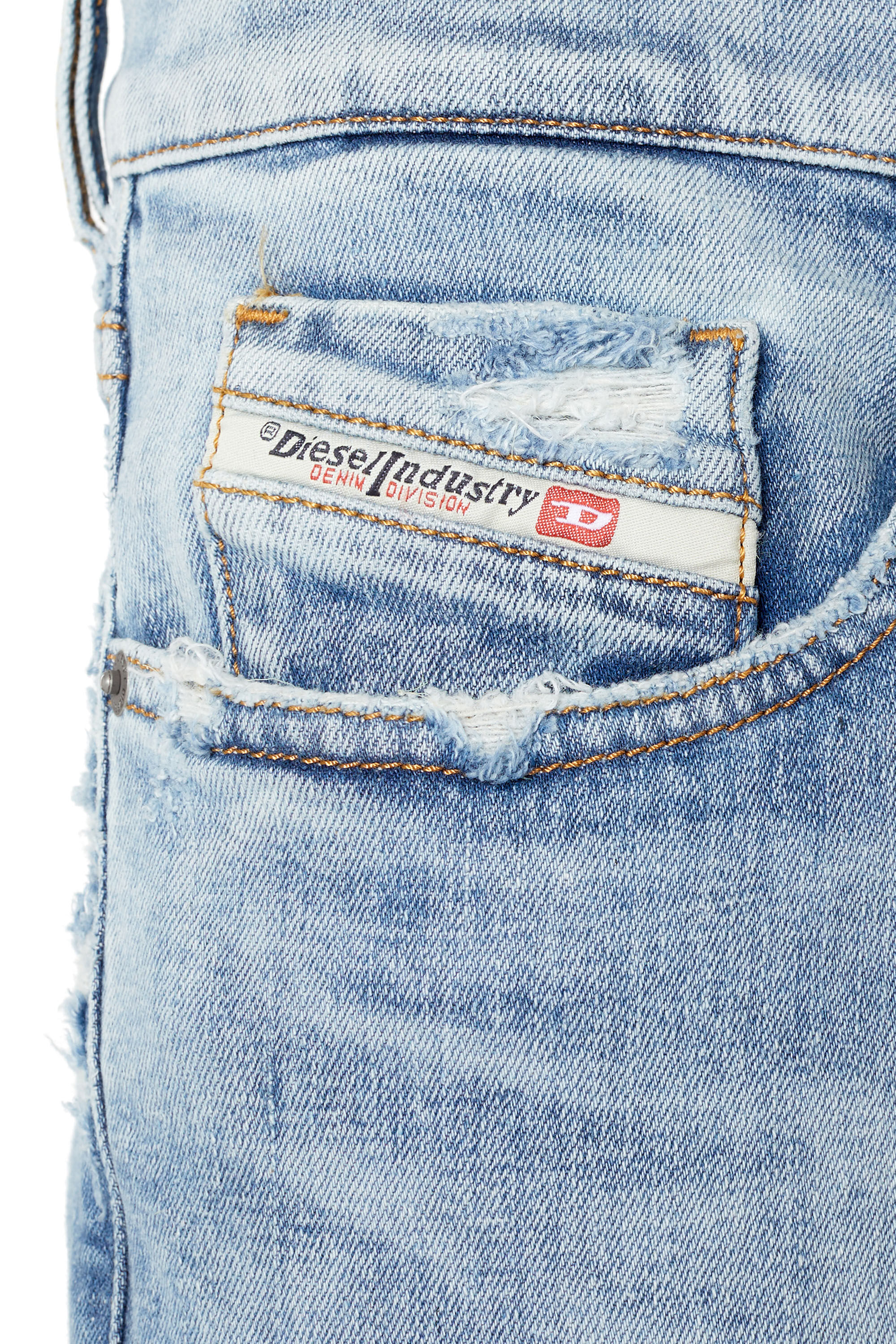 Diesel - 2019 D-Strukt 09E67 Slim Jeans, Light Blue - Image 6