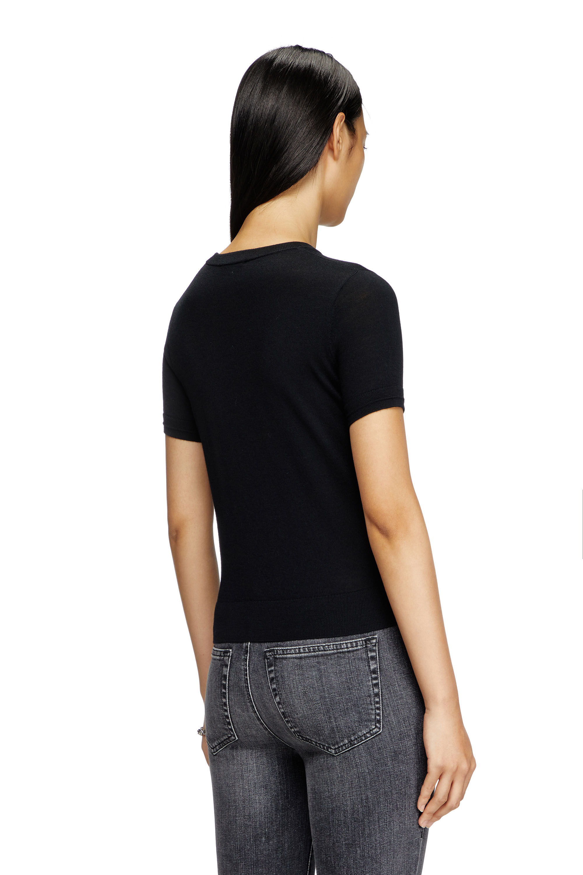 ★DIESEL★ M.Aline Short Sleeve T-Shirt Black A175010DCCH9XX Women's Short-sleeve jumper in wool | Black | Diesel