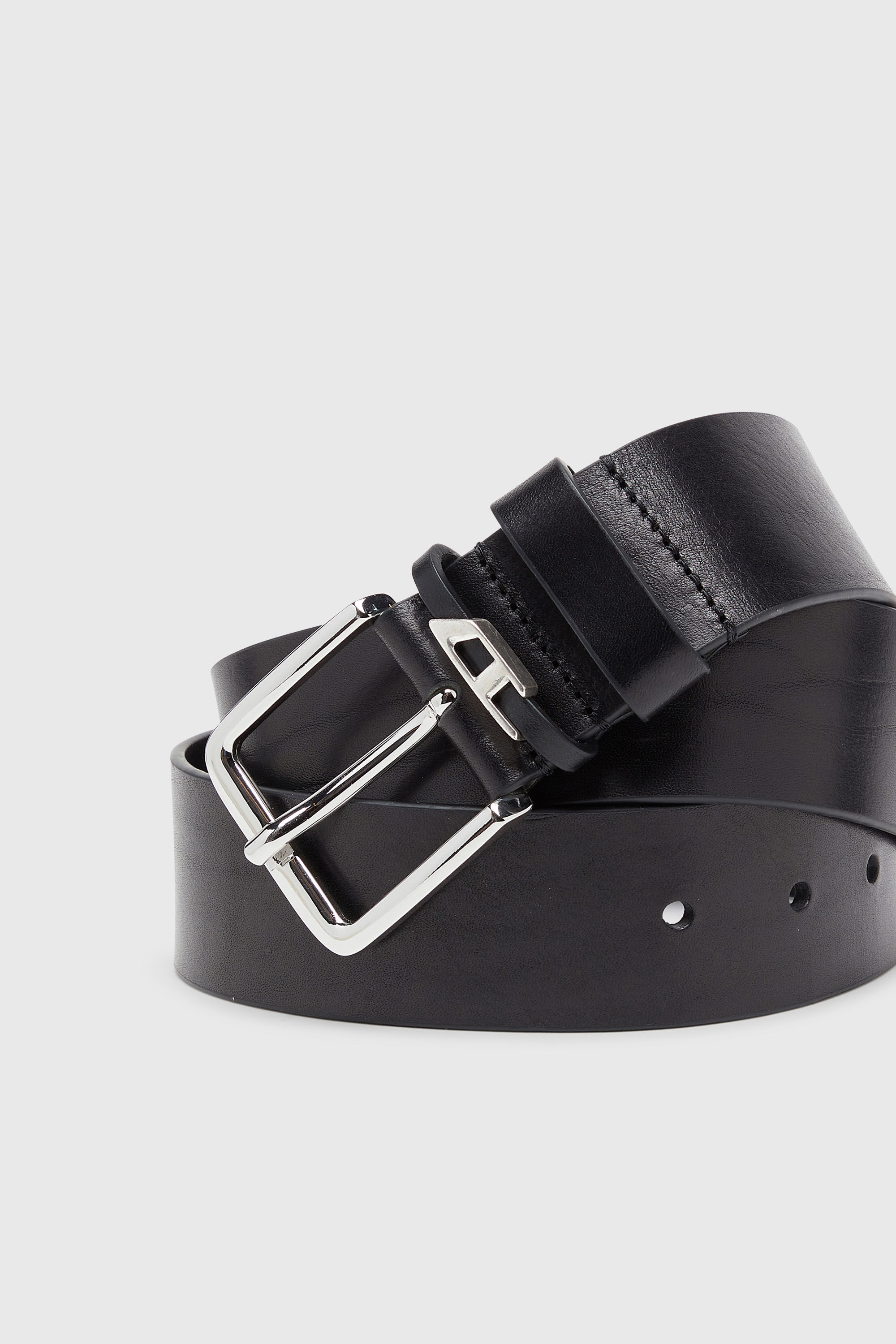Diesel - B-D LOOP, Man's 4 cm crinkle leather belt in Black - 3