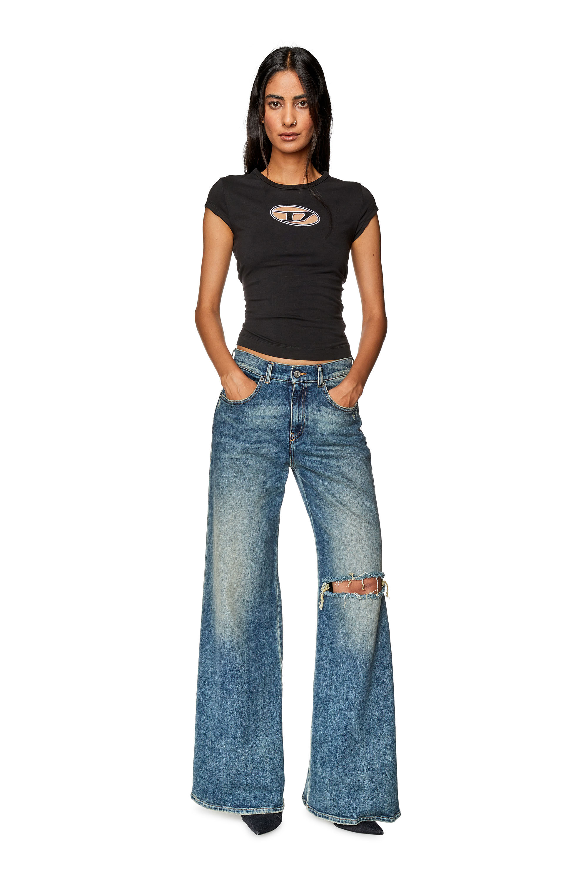 Diesel - Woman Bootcut and Flare Jeans 1978 D-Akemi 007M5, Medium blue - Image 1