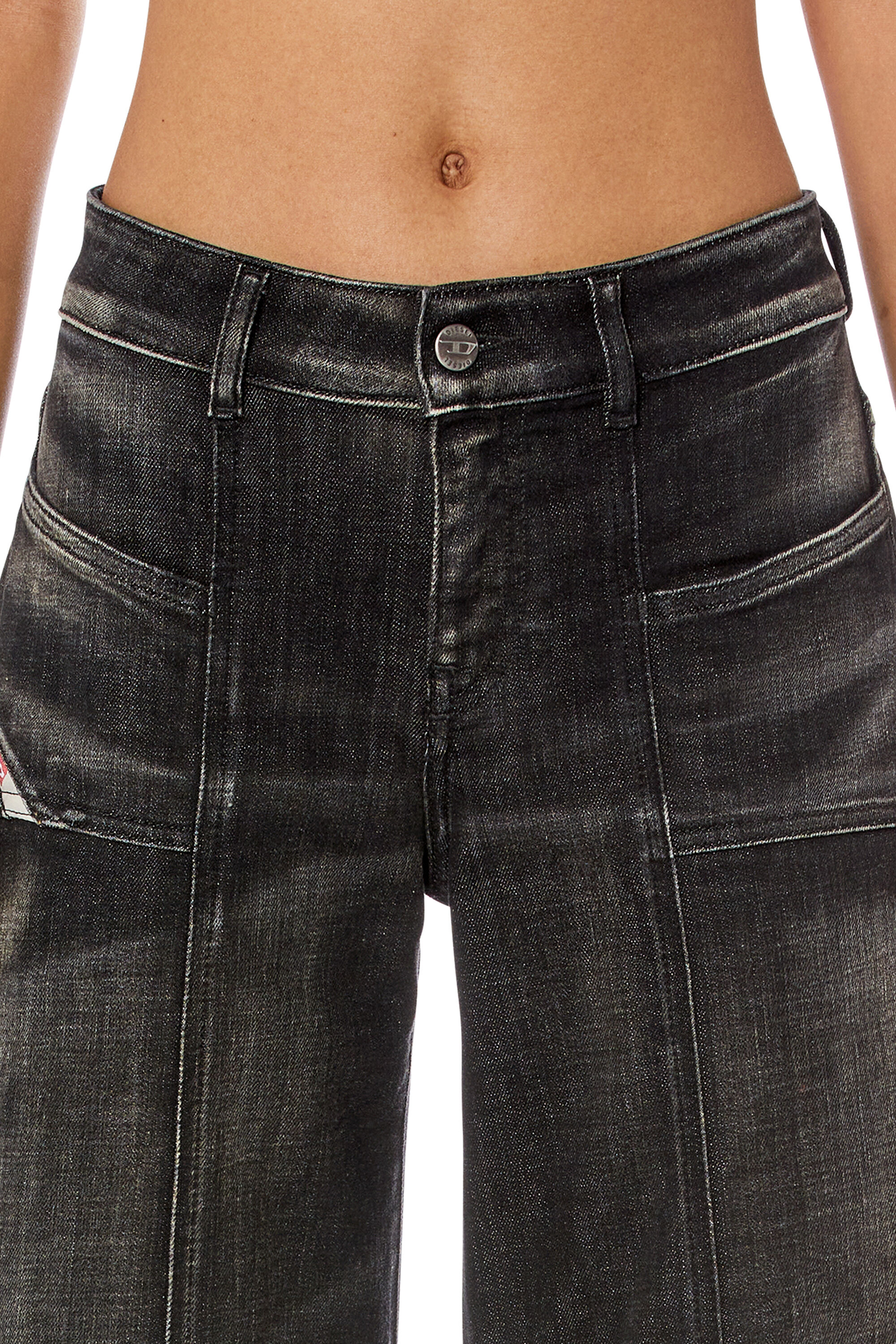 Women's Flare Jeans | Black/Dark grey | Diesel D-Akii