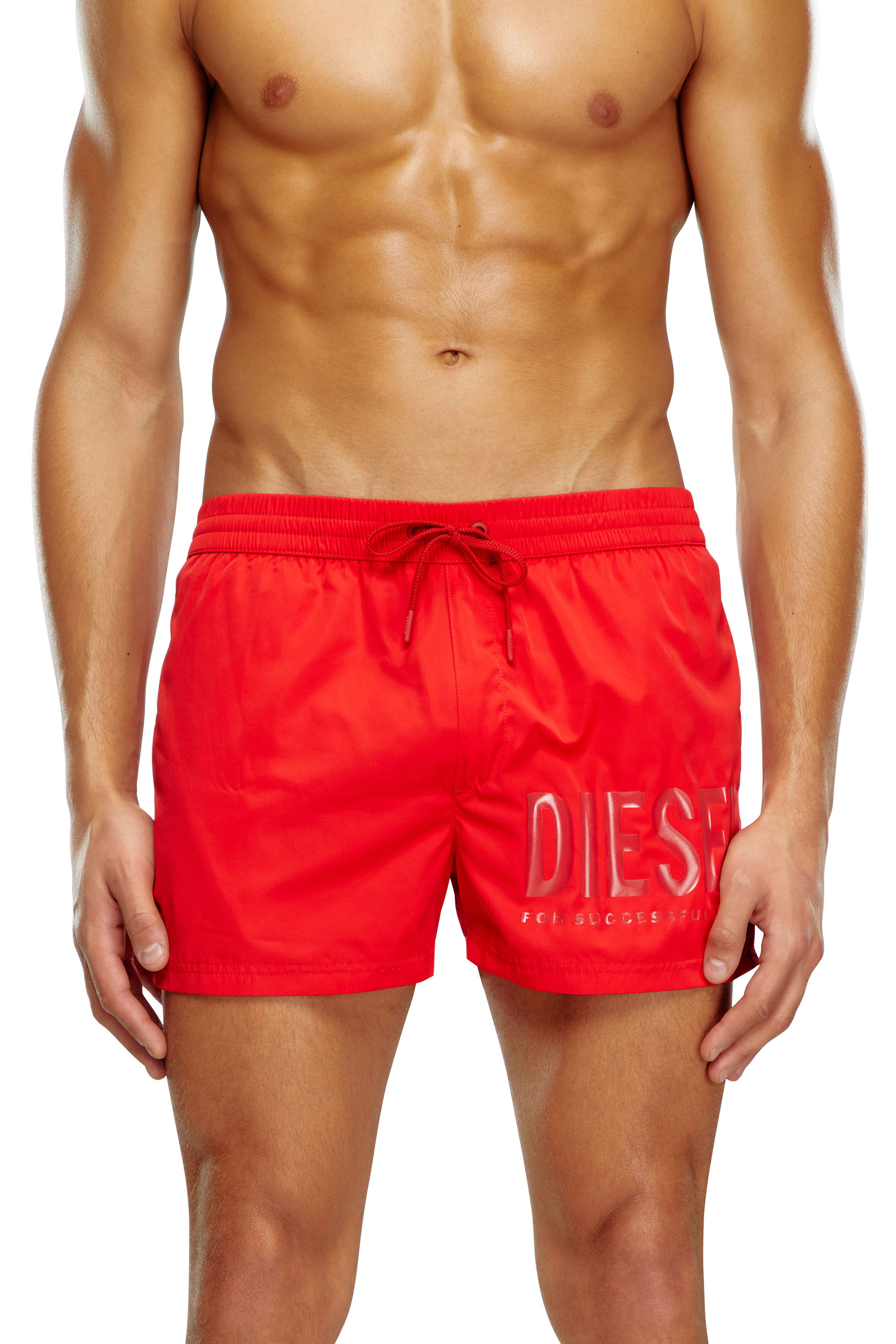 Men s Swim shorts with tonal logo Red Diesel