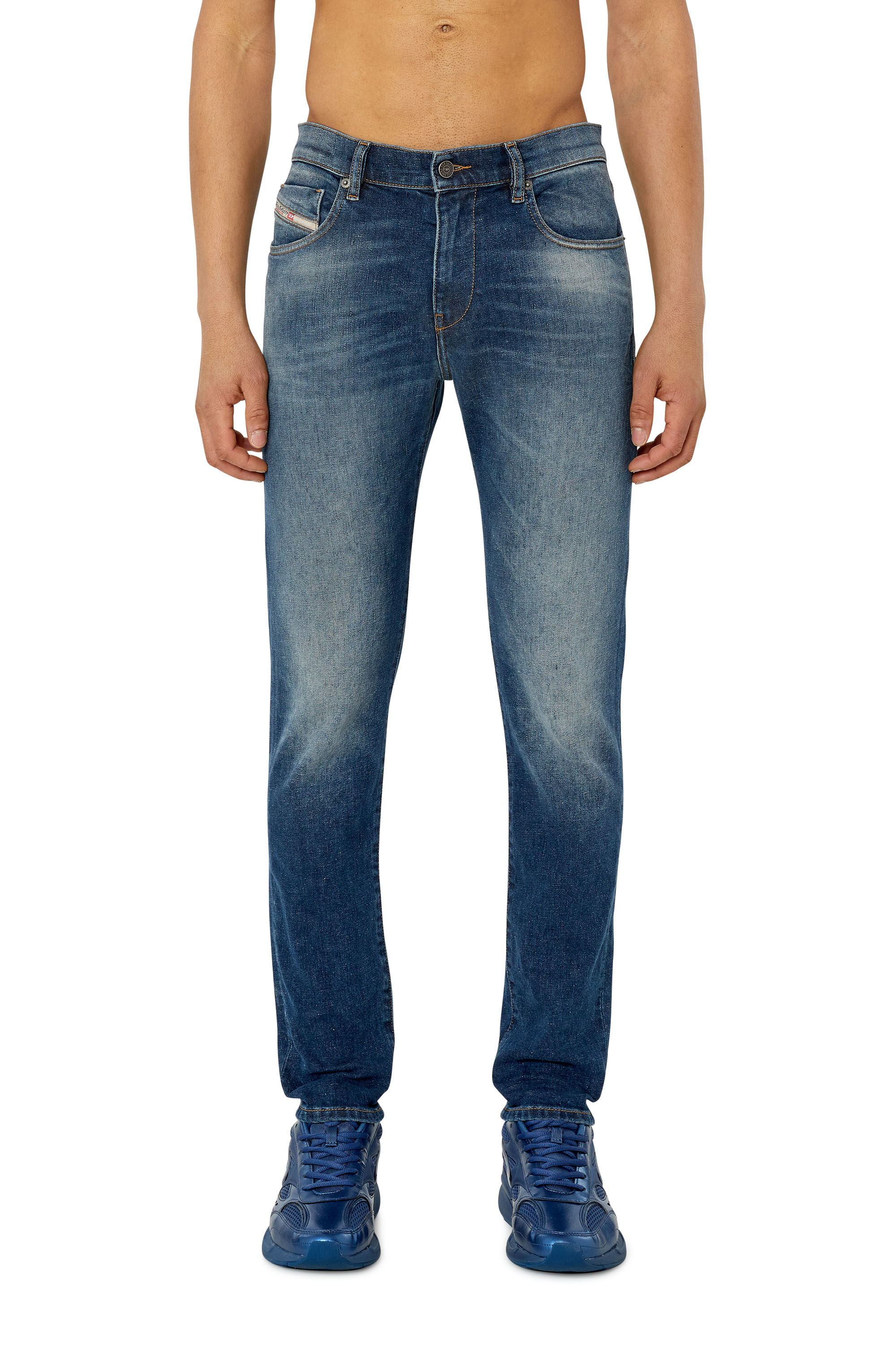 Diesel - 2019 D-Strukt 09F39 Slim Jeans, Dark Blue - Image 3