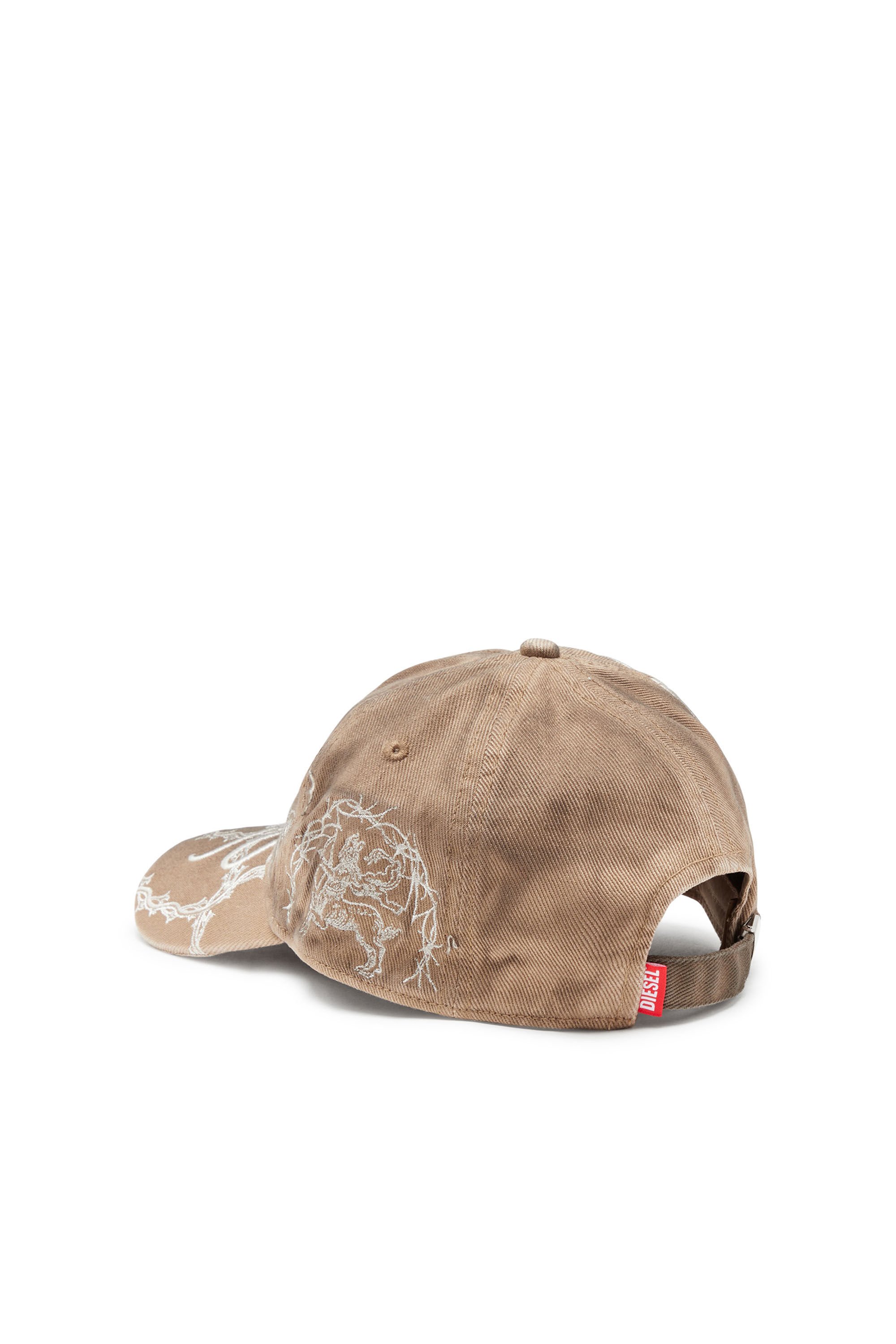 Diesel - C-THYNE, Man Distressed embroidered baseball cap in Brown - Image 2
