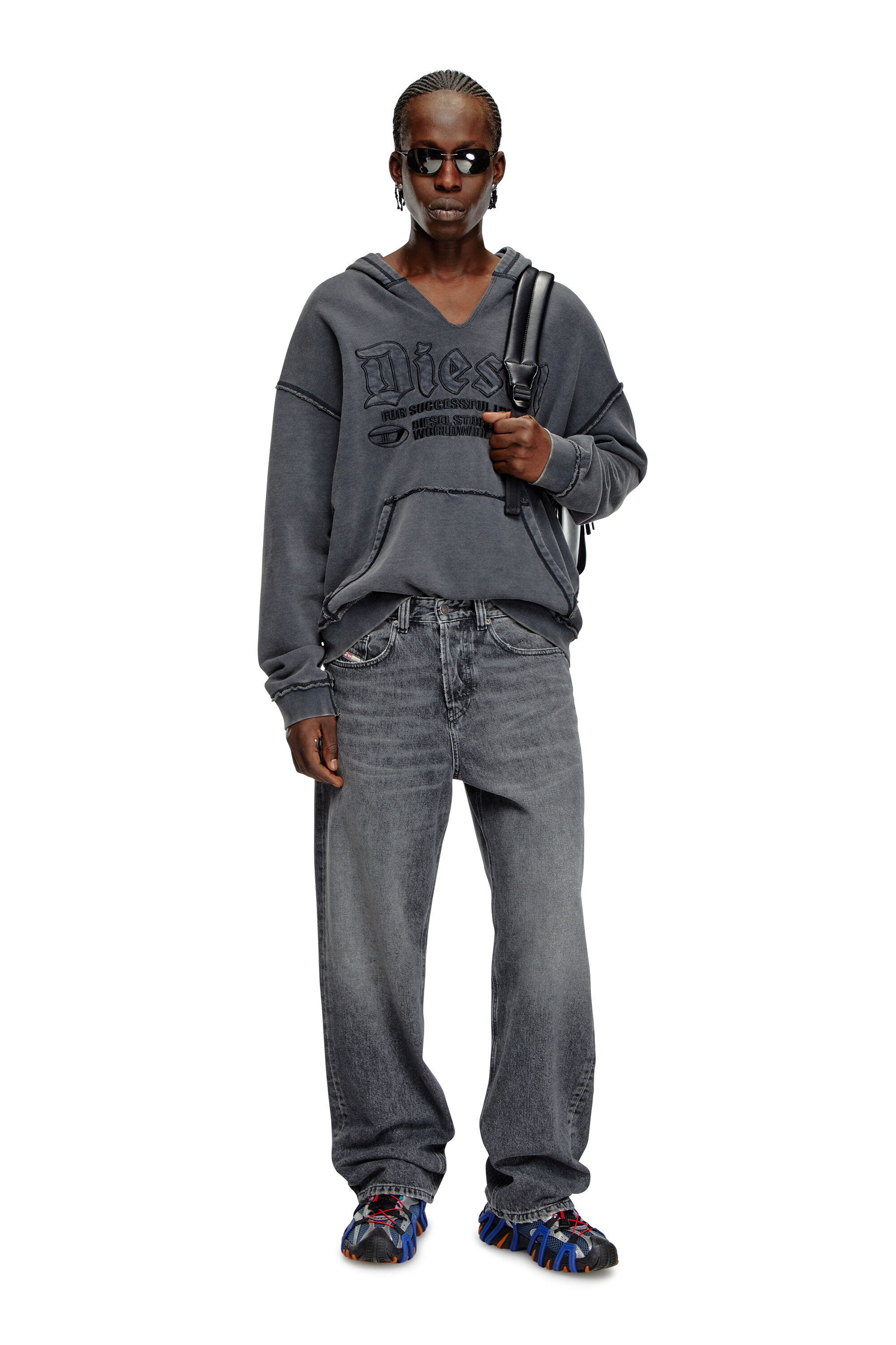 Straight Baggy Jeans 2001 D Macro Dark Grey Diesel