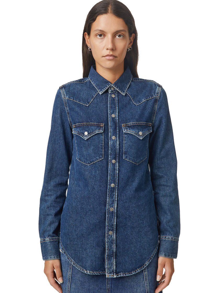 Diesel - DE-RINGY, Dark Blue - Denim Shirts - Image 1